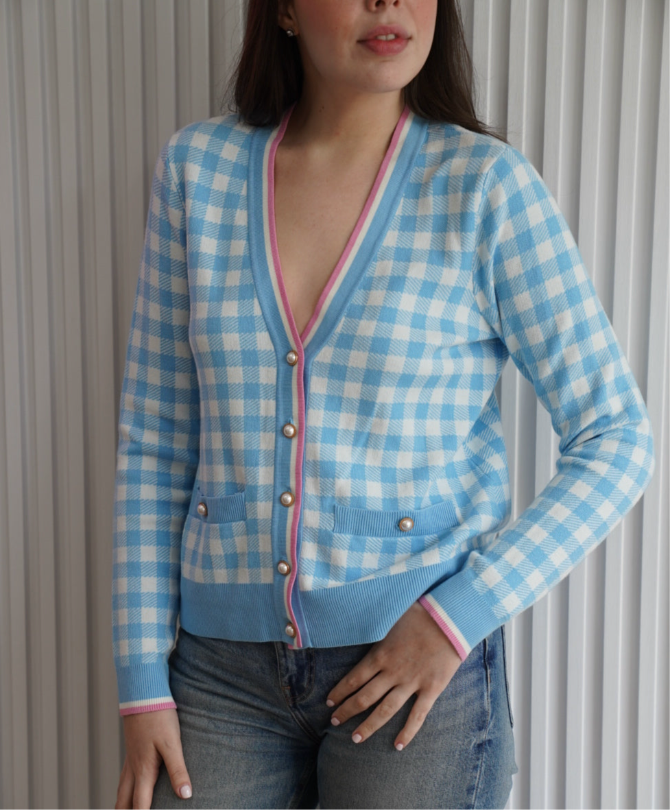 Gingham Cardigan