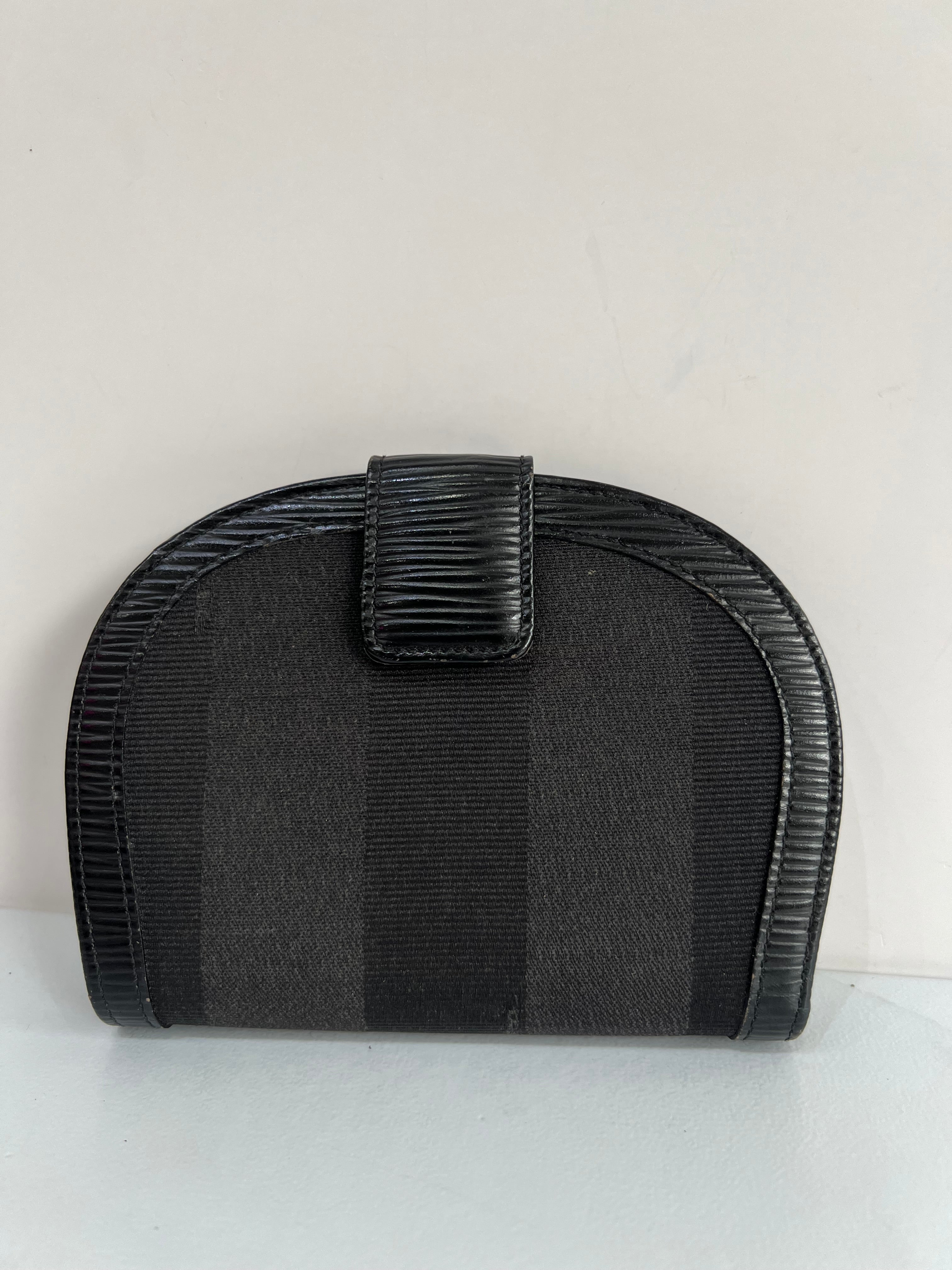 Pequin Vintage Stripe Half Moon Wallet