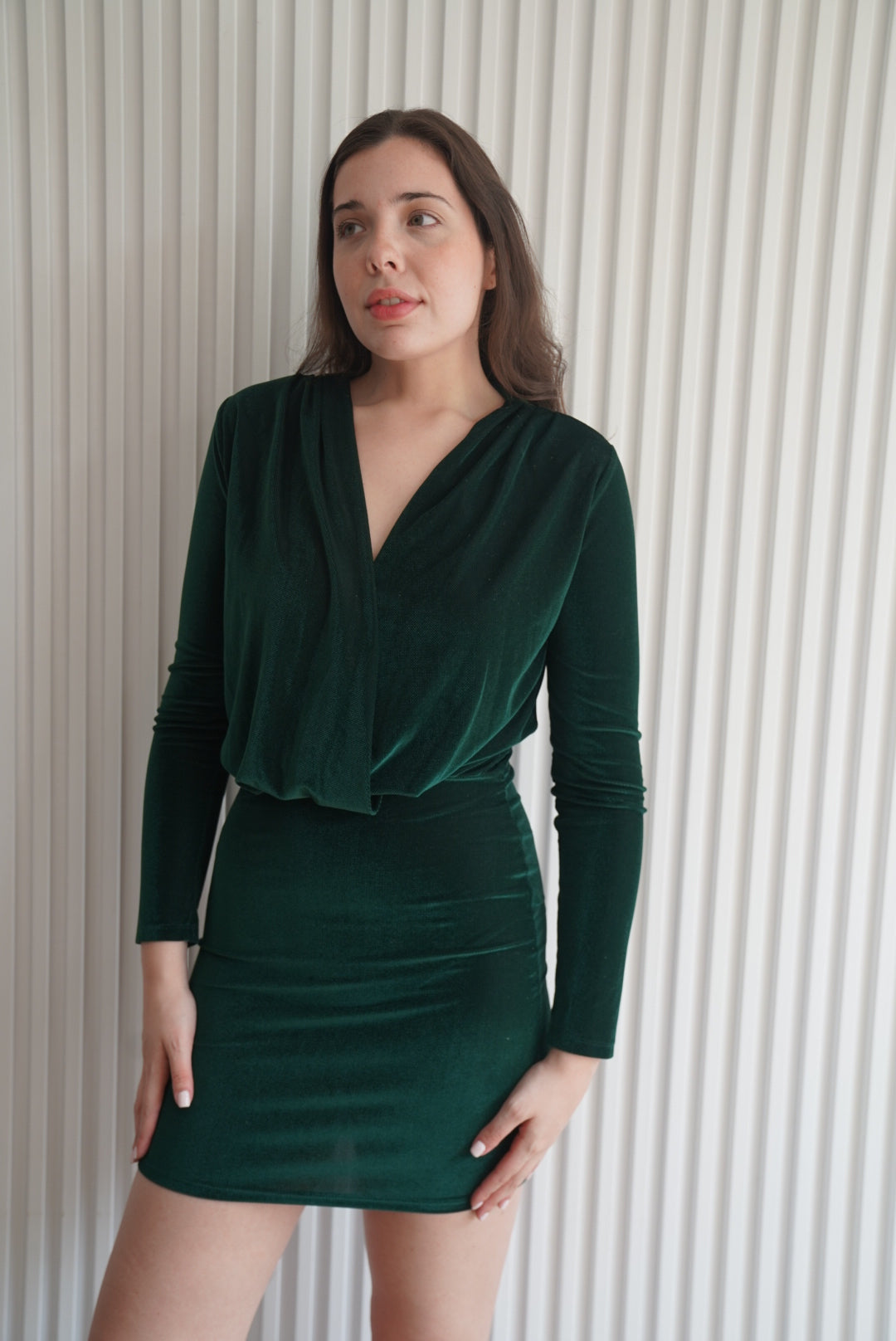 Emerald Velvet Dress