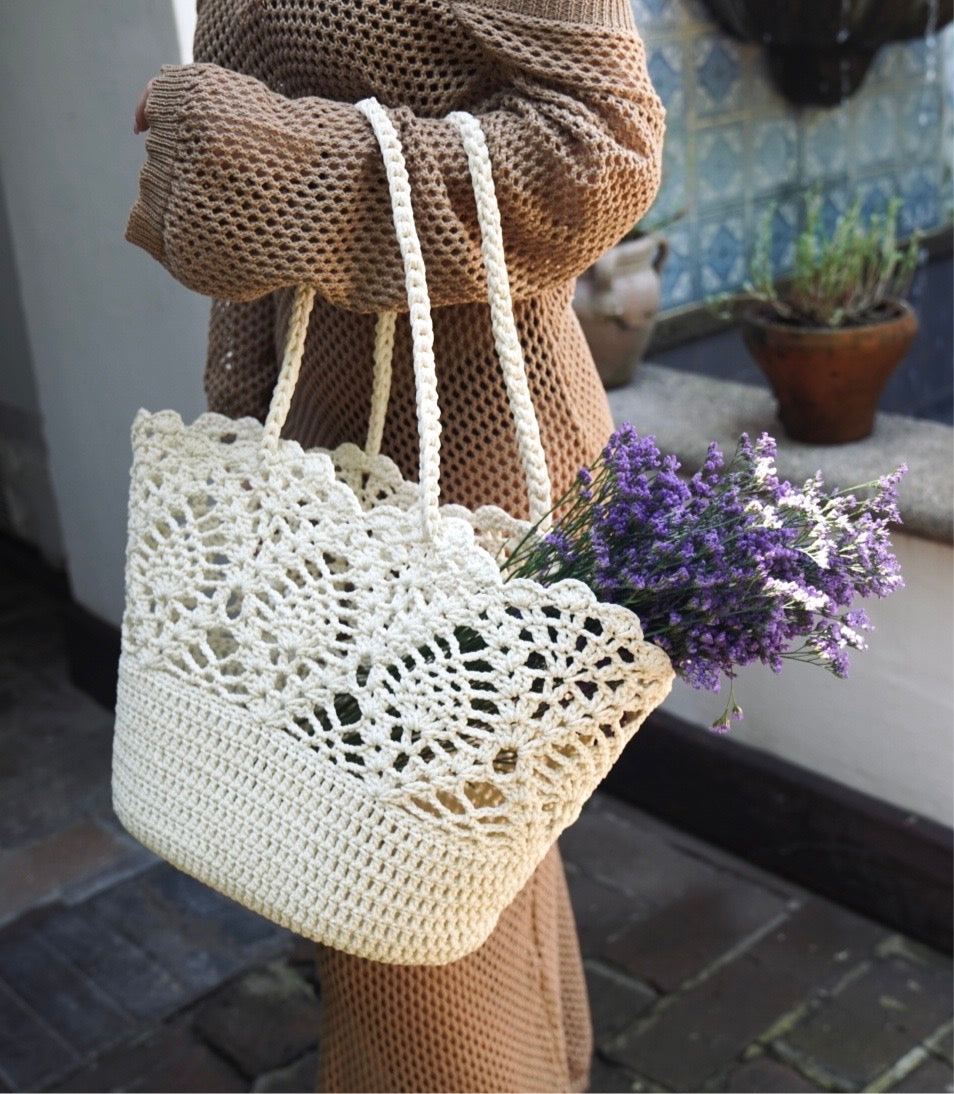 Crochet Medium Beach Tote Bag