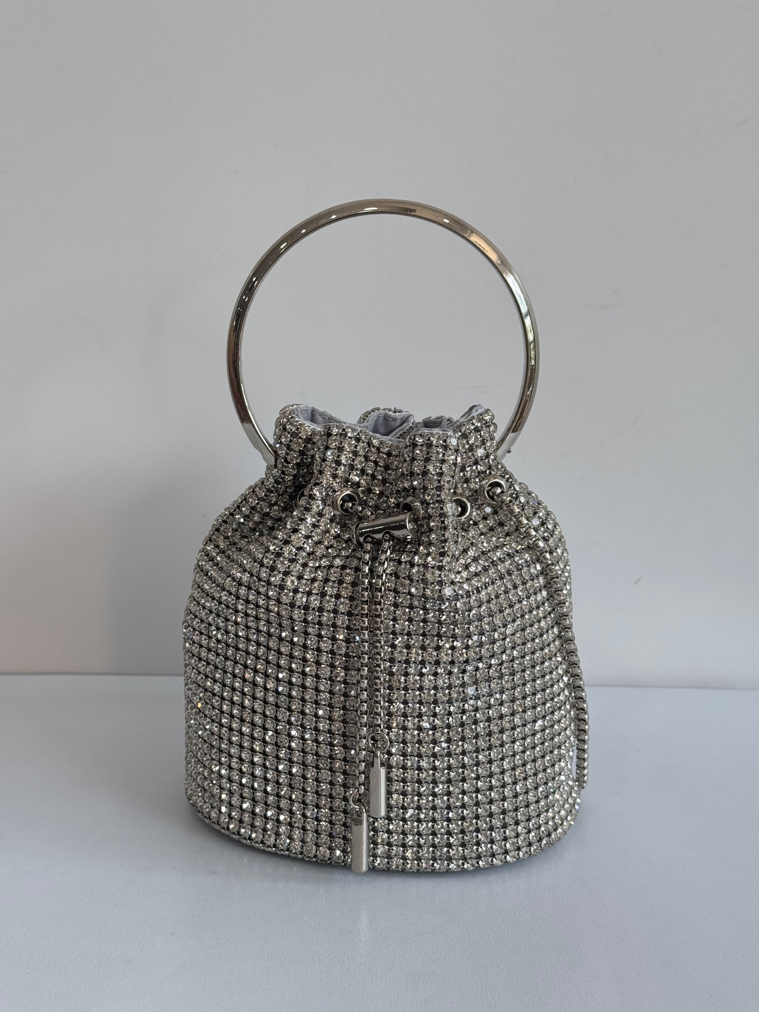 Rhinestone Mini Bucket Bag