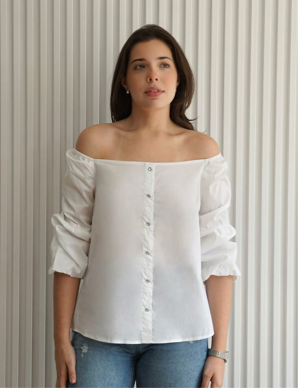 Puff Sleeve Off-Shoulder Top