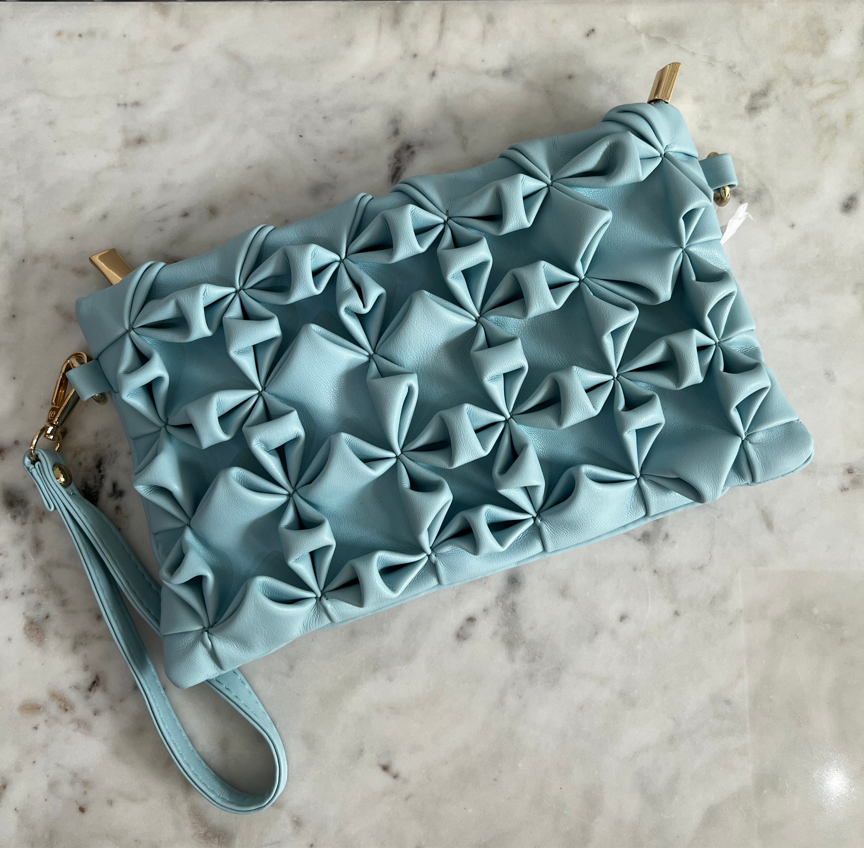 Ruched Wristlet Clutch Bag