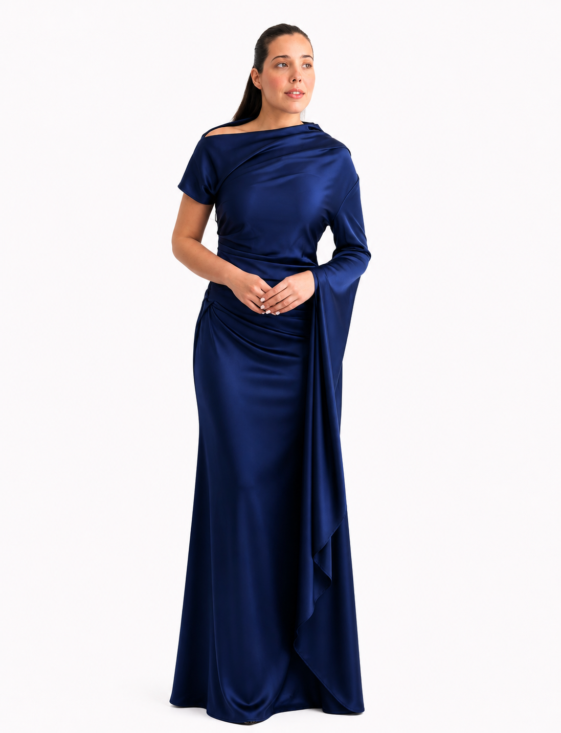 Léopoldine Satin Draped Maxi Dress