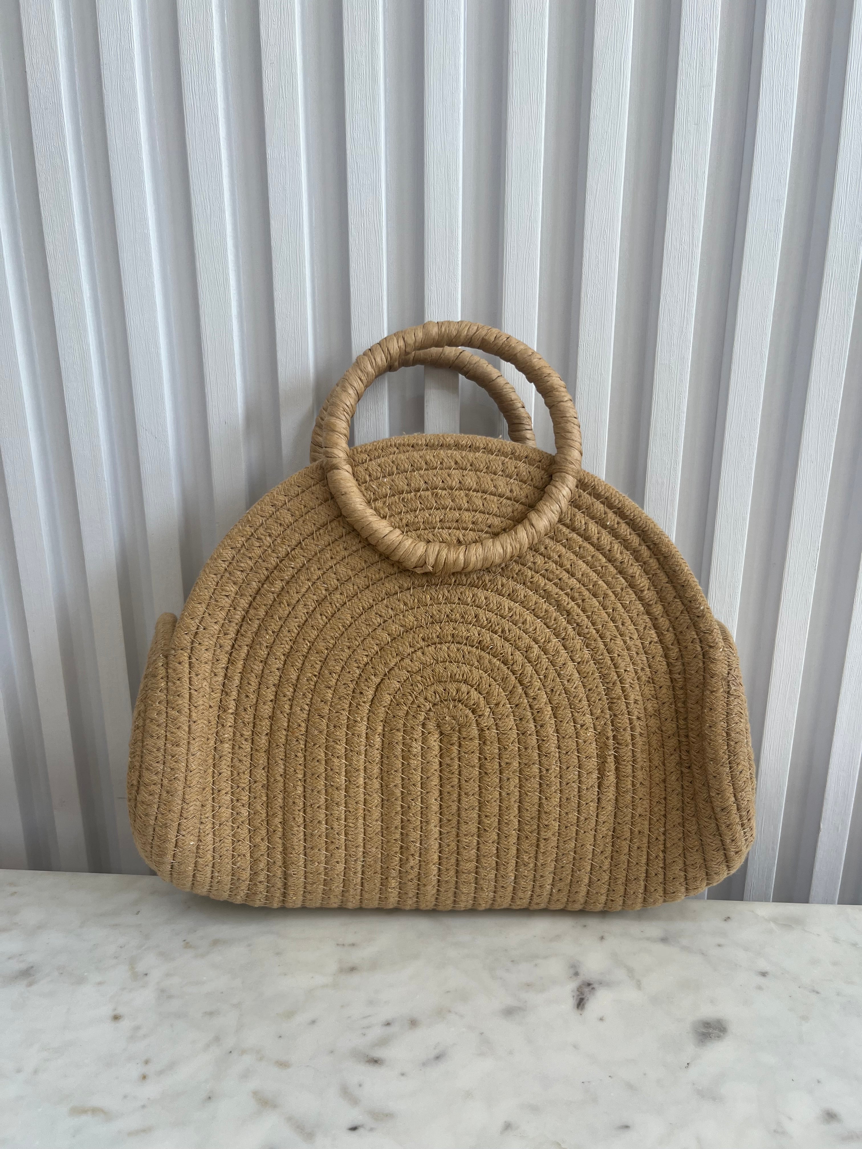 Flexible Woven Straw Beach Bag