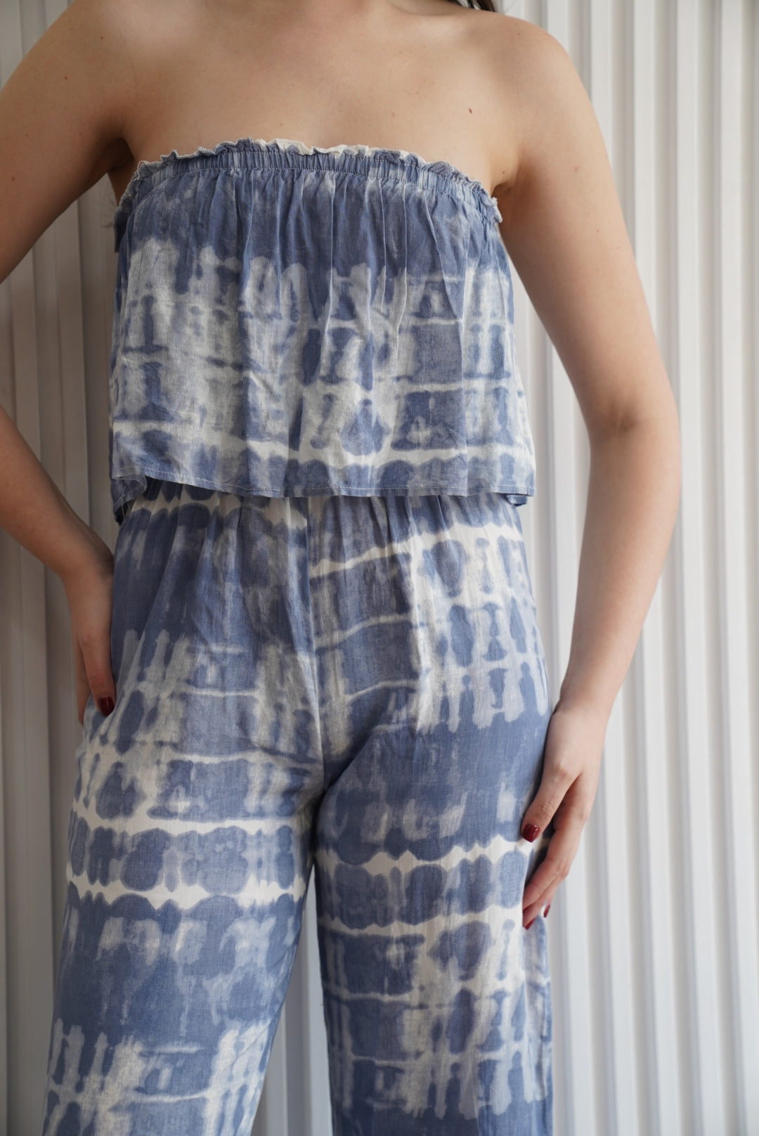 Tie Dye Strapless Jumpsuit