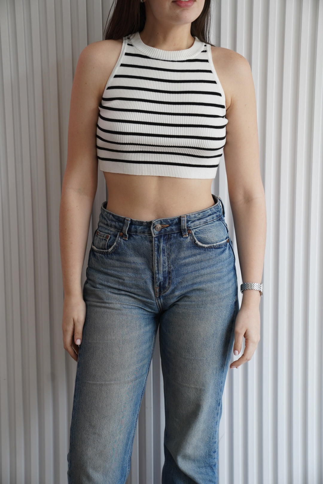 Striped Knit Crop Top