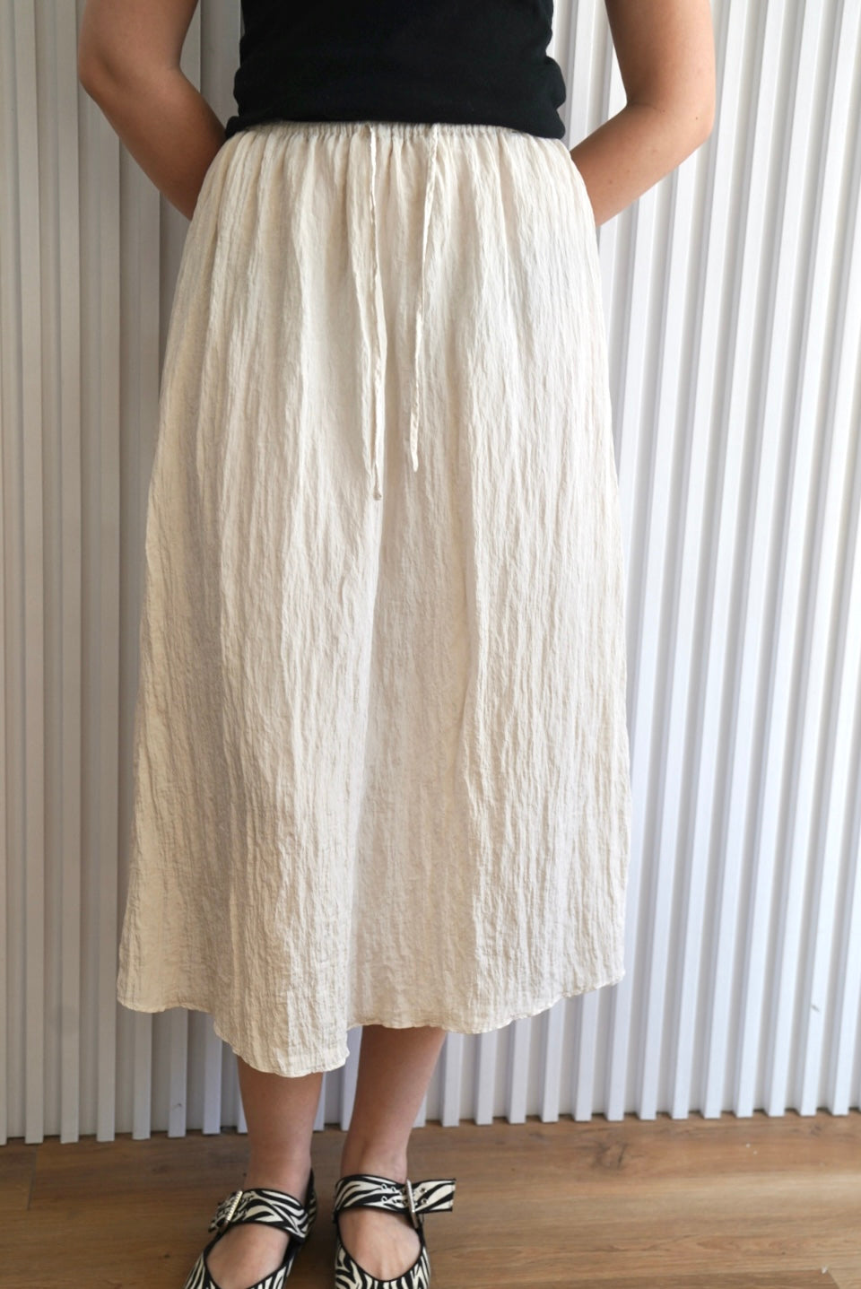 Ruched Long Skirt