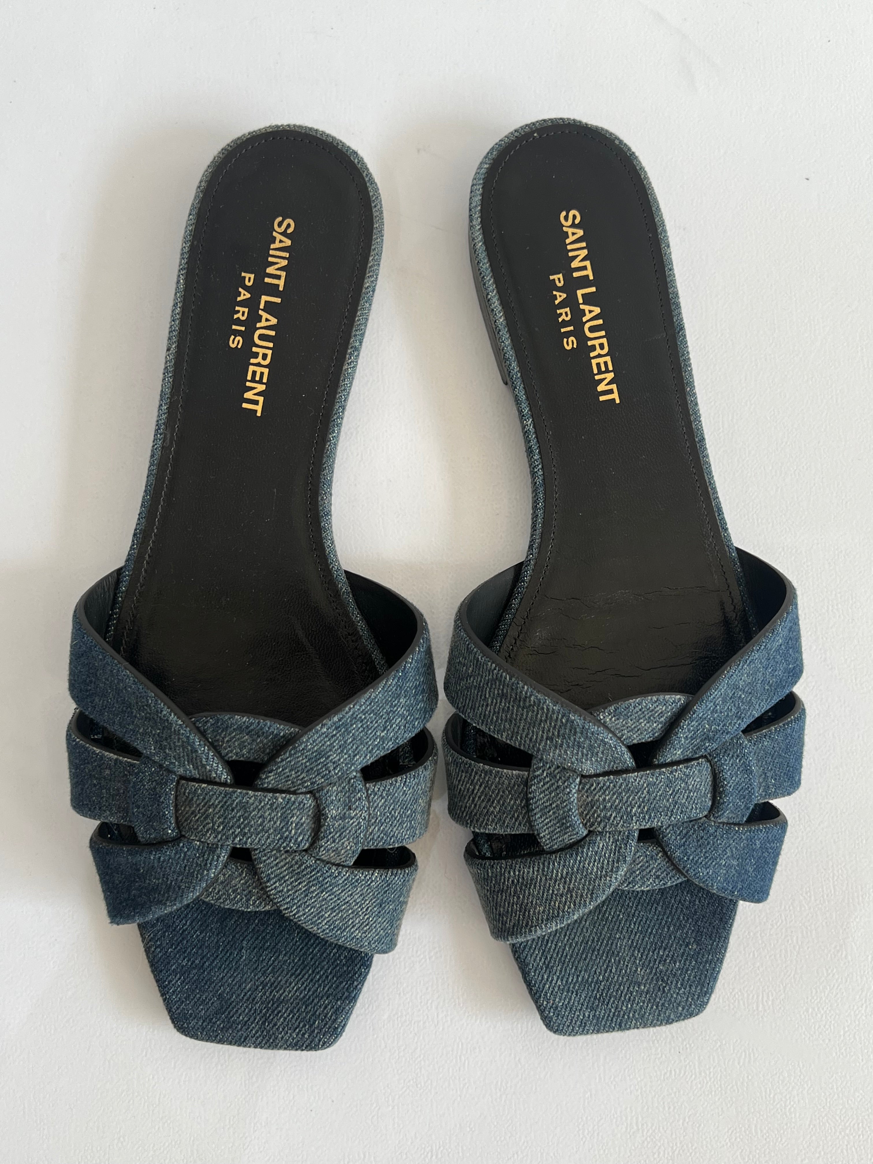 Tribute Denim Slide Sandals