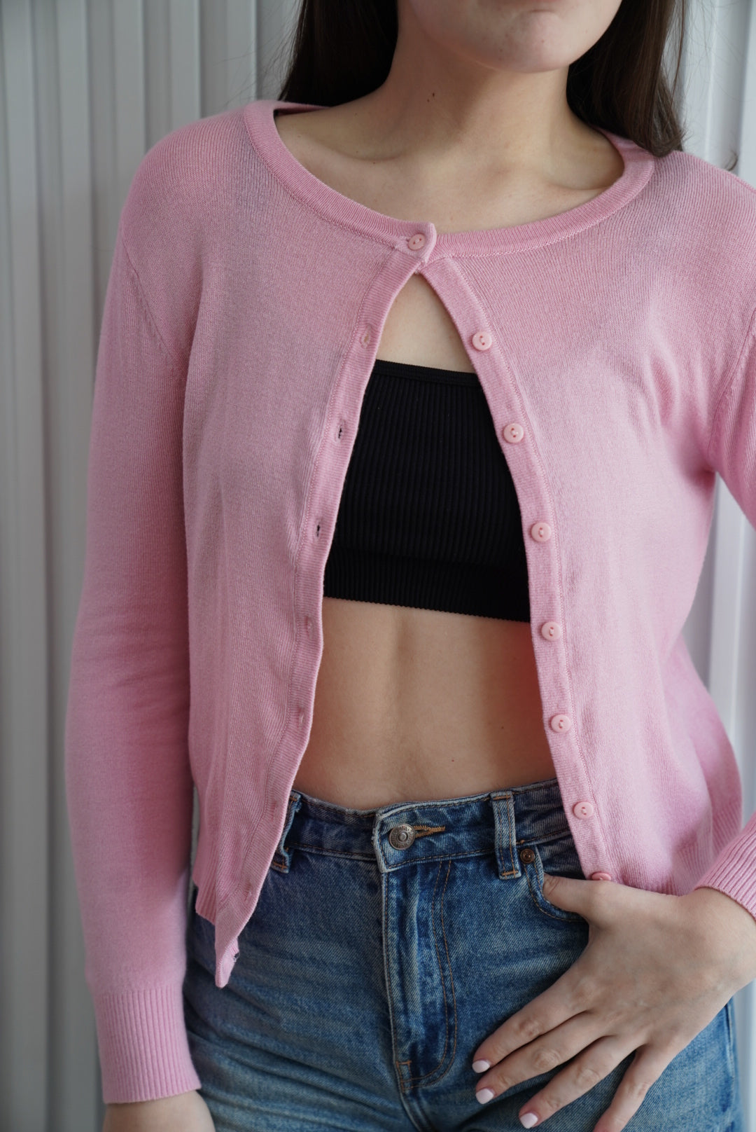 Solid Button Front Cardigan