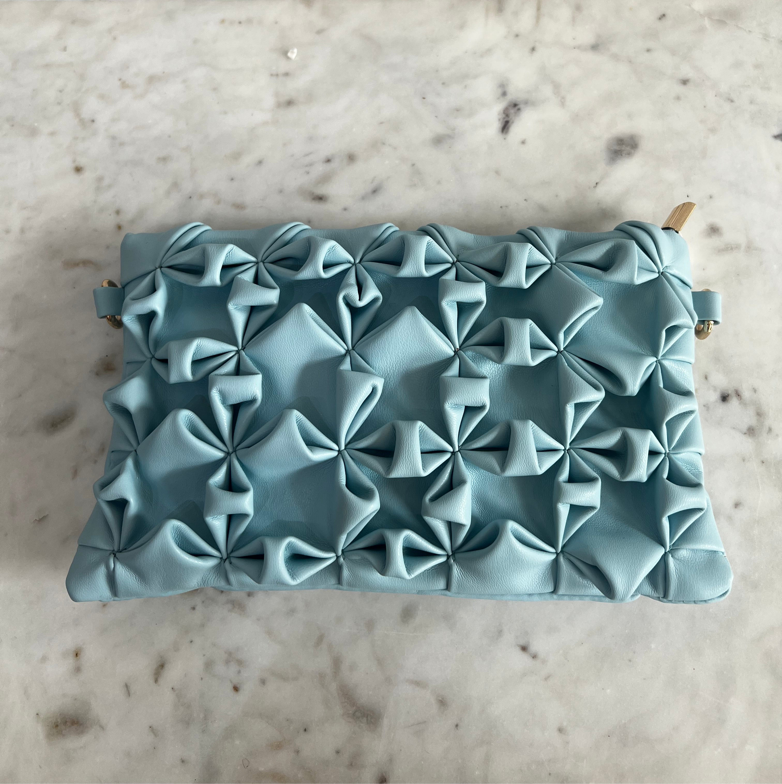 Ruched Wristlet Clutch Bag