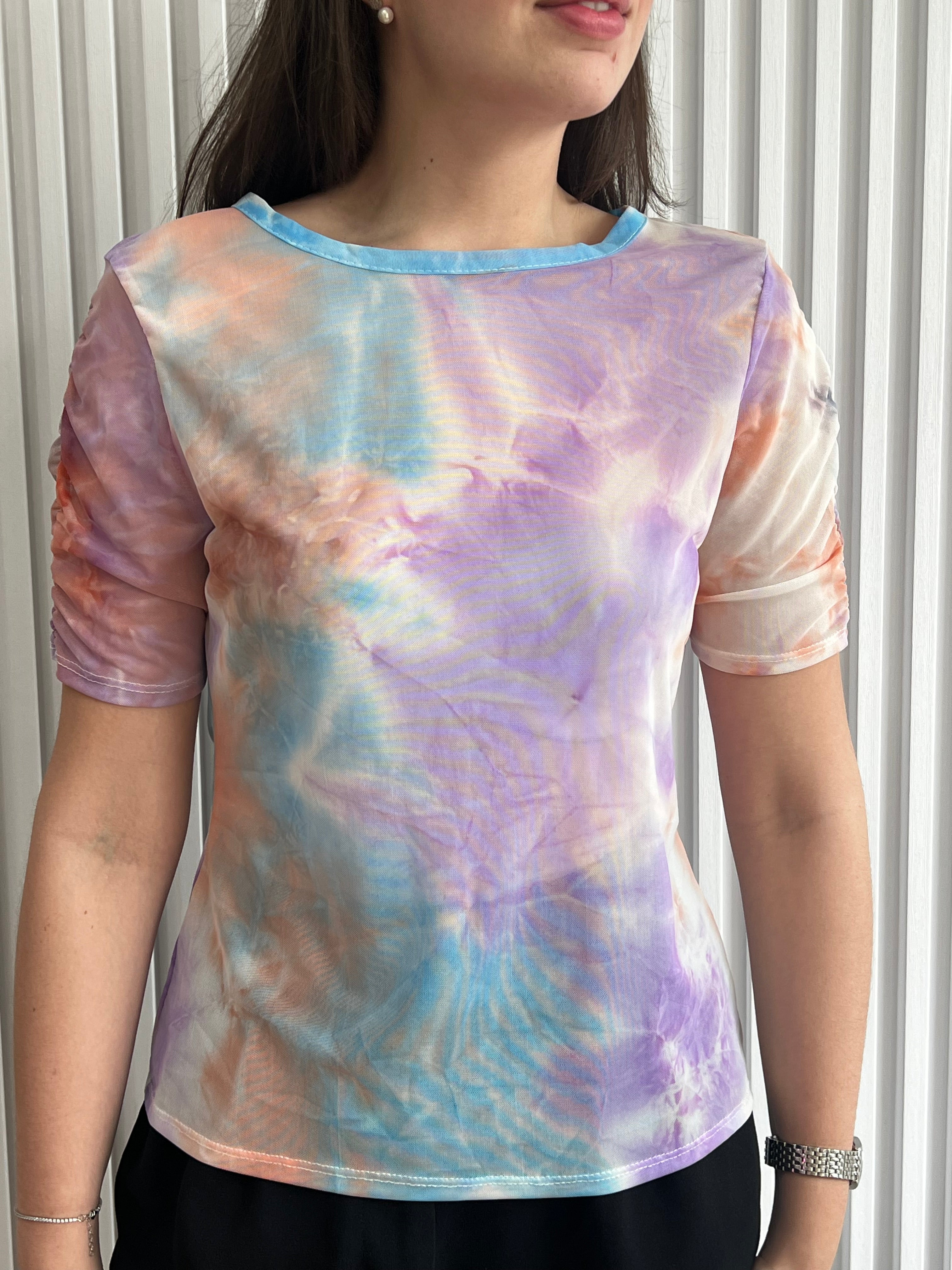 Tie-dye Mesh Top