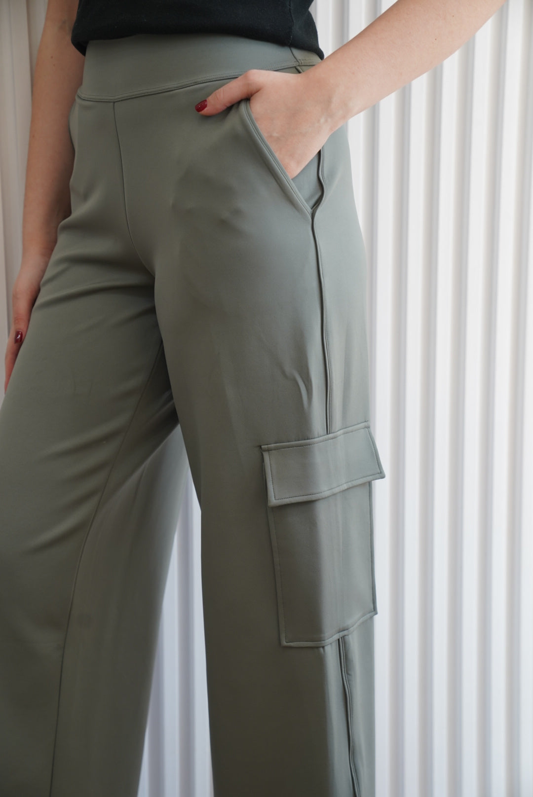 High Waisted Straight Leg Cargo Pant