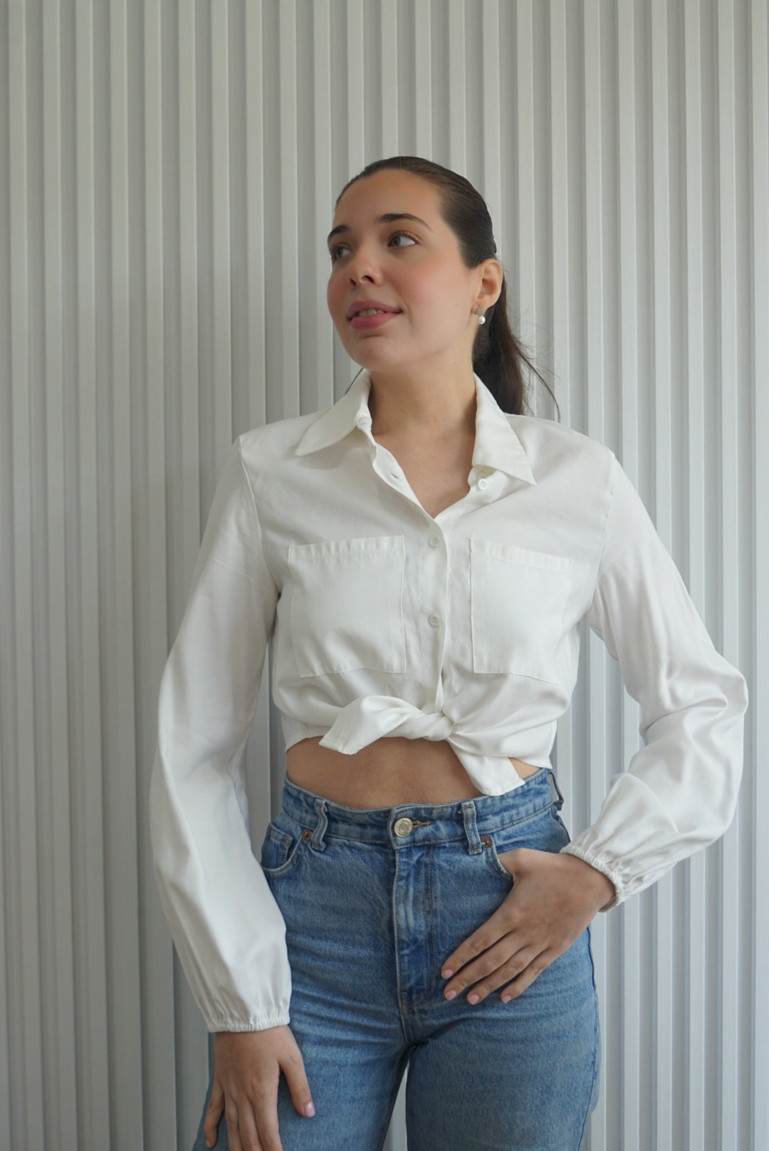 Button Down Long Sleeve Top
