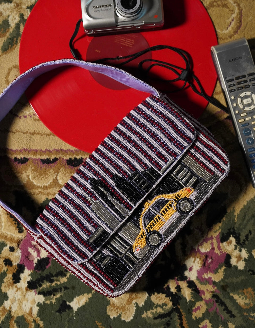 Taxi Beaded Shoulder Bag