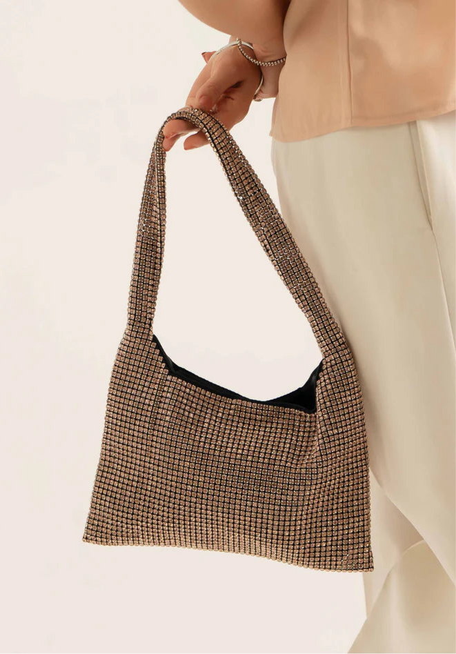 Rhinestone Gold Shoulder Bag
