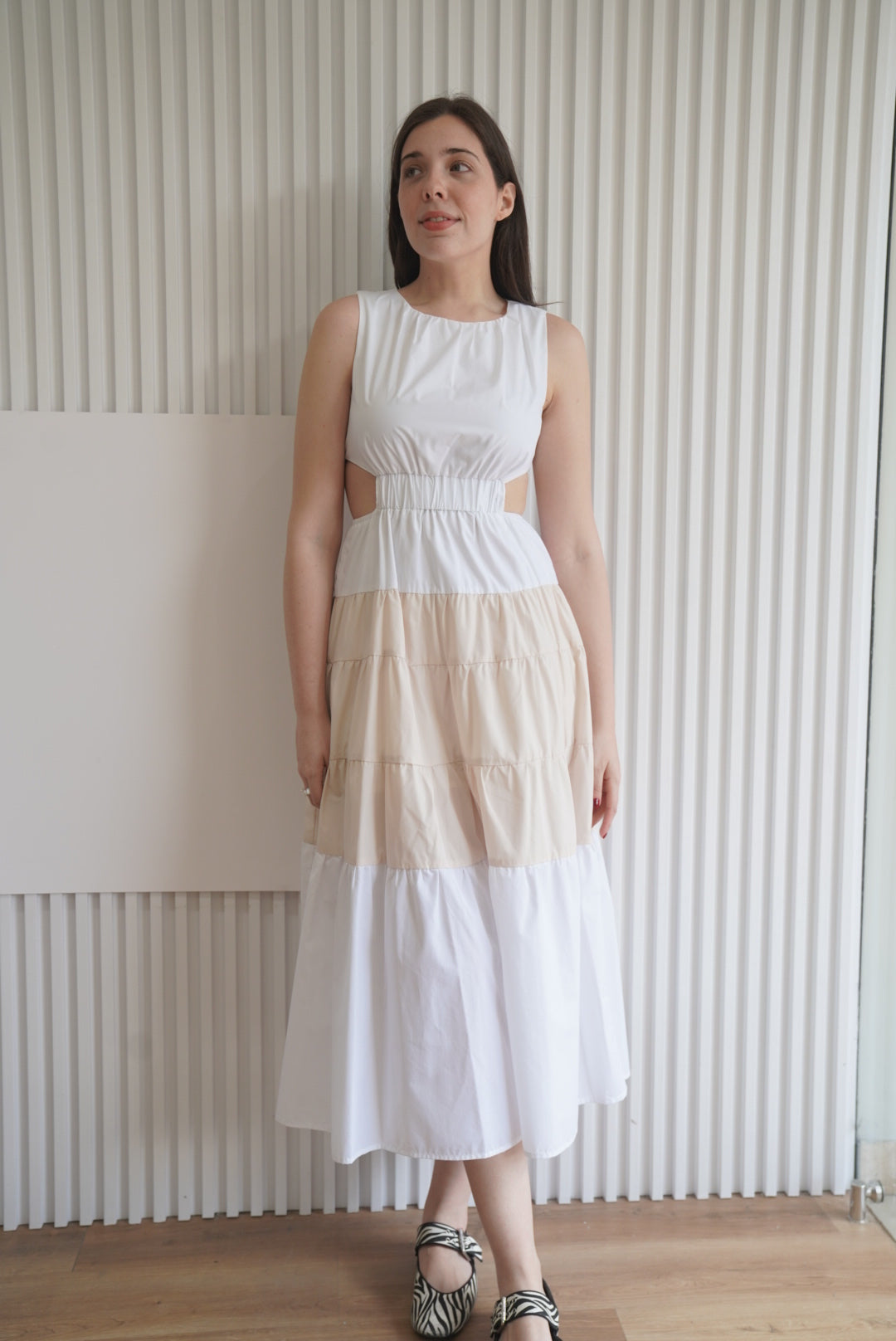 Cut Out Two-Tone Dress