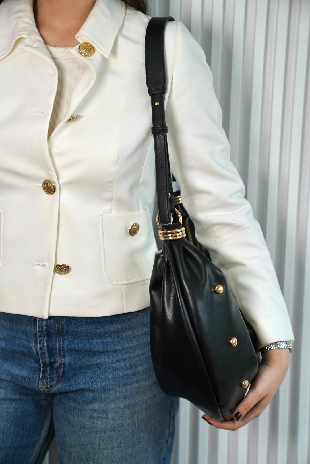 Large Studded Hobo Bag