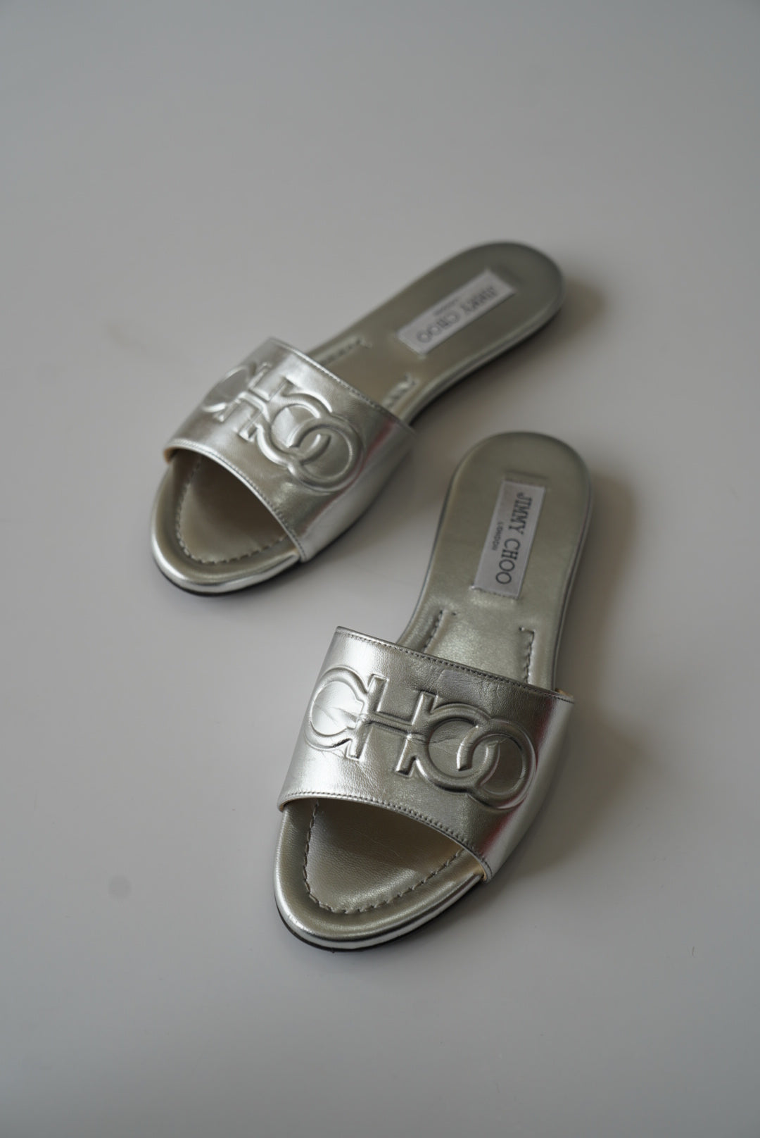 Embossed Metallic Sandals
