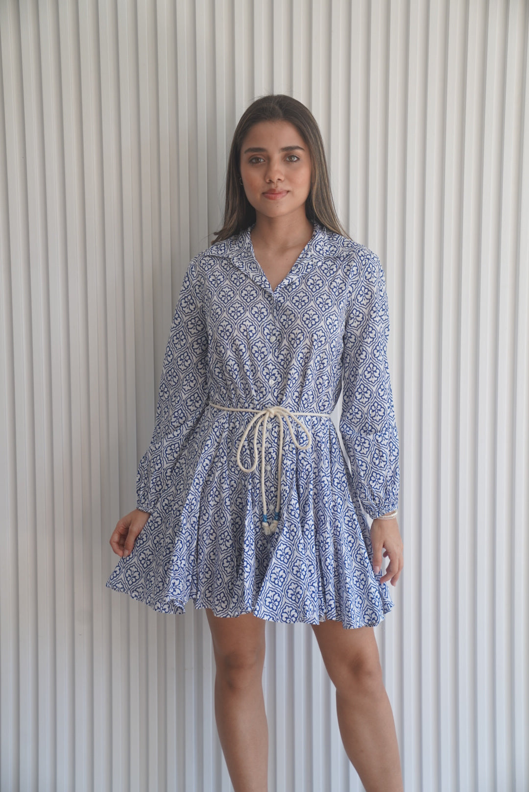 Floral Belt Mini Dress