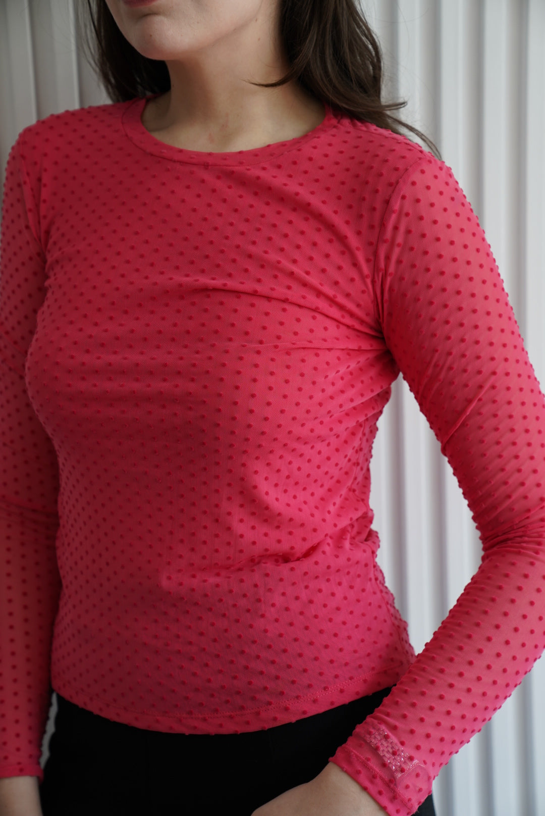 Flocked Semi-Transparent Shirt