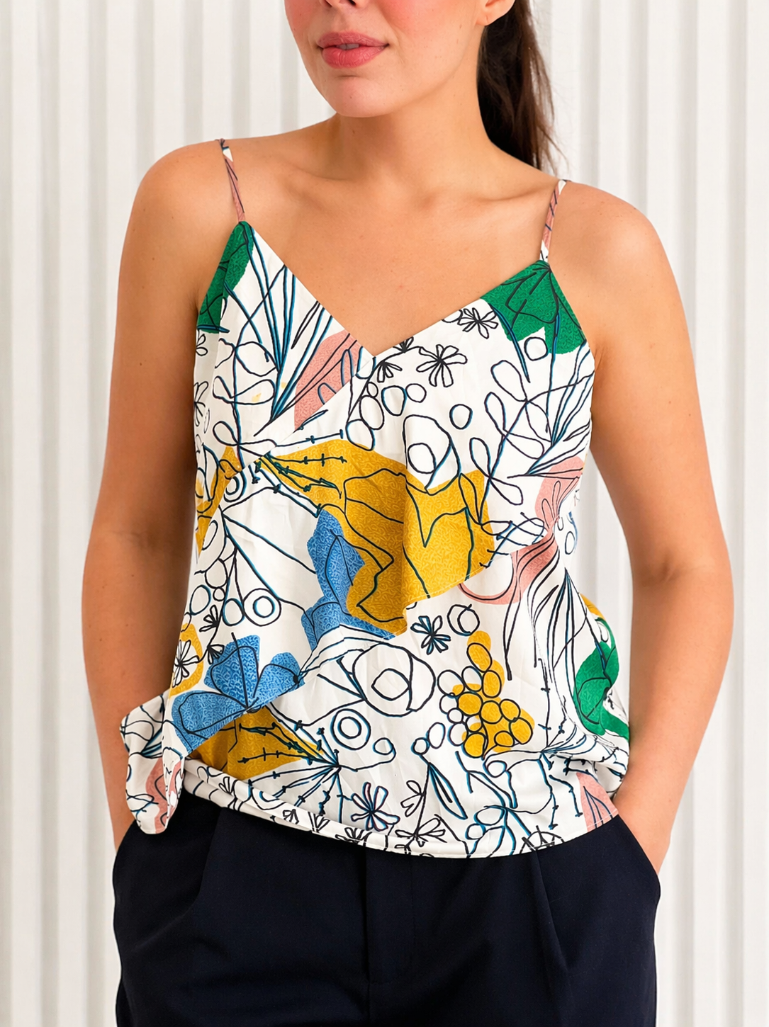 Printed Satin Top