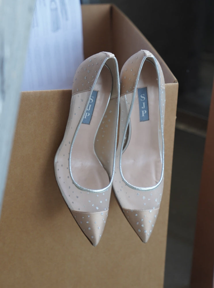 Glitter Dots Heel Pumps