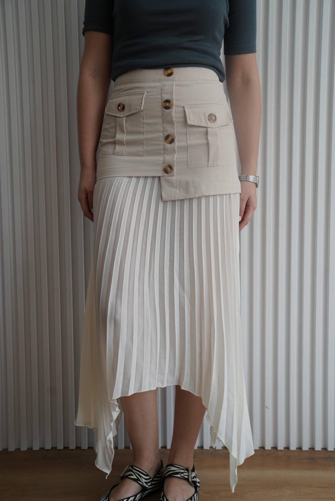 Asymetrical Pleated Skirt