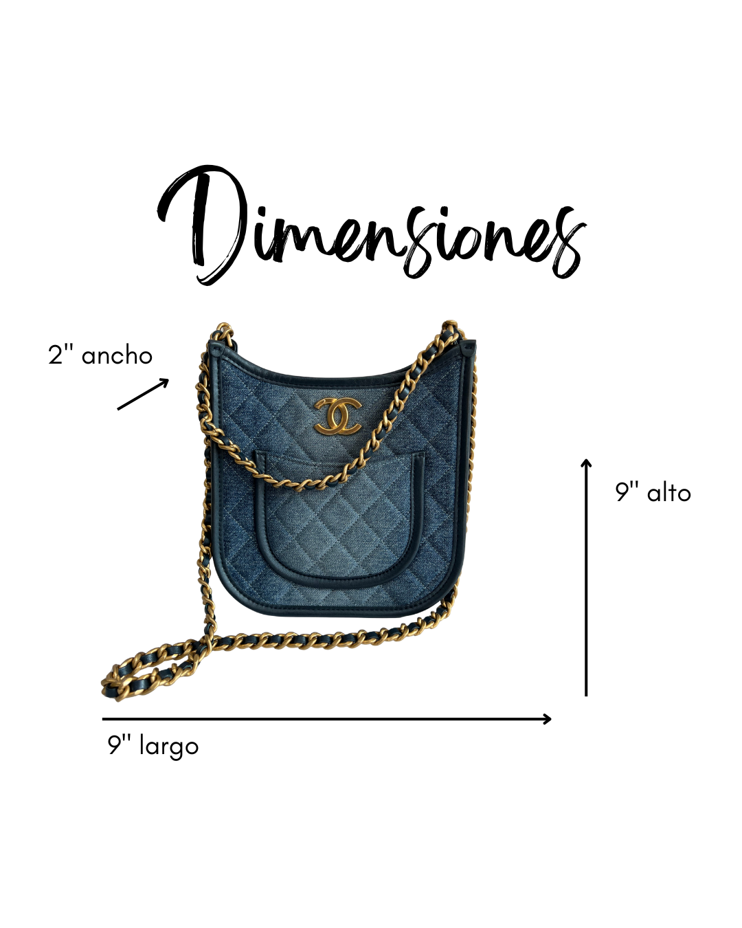 Small Denim Quilted Hobo Bag