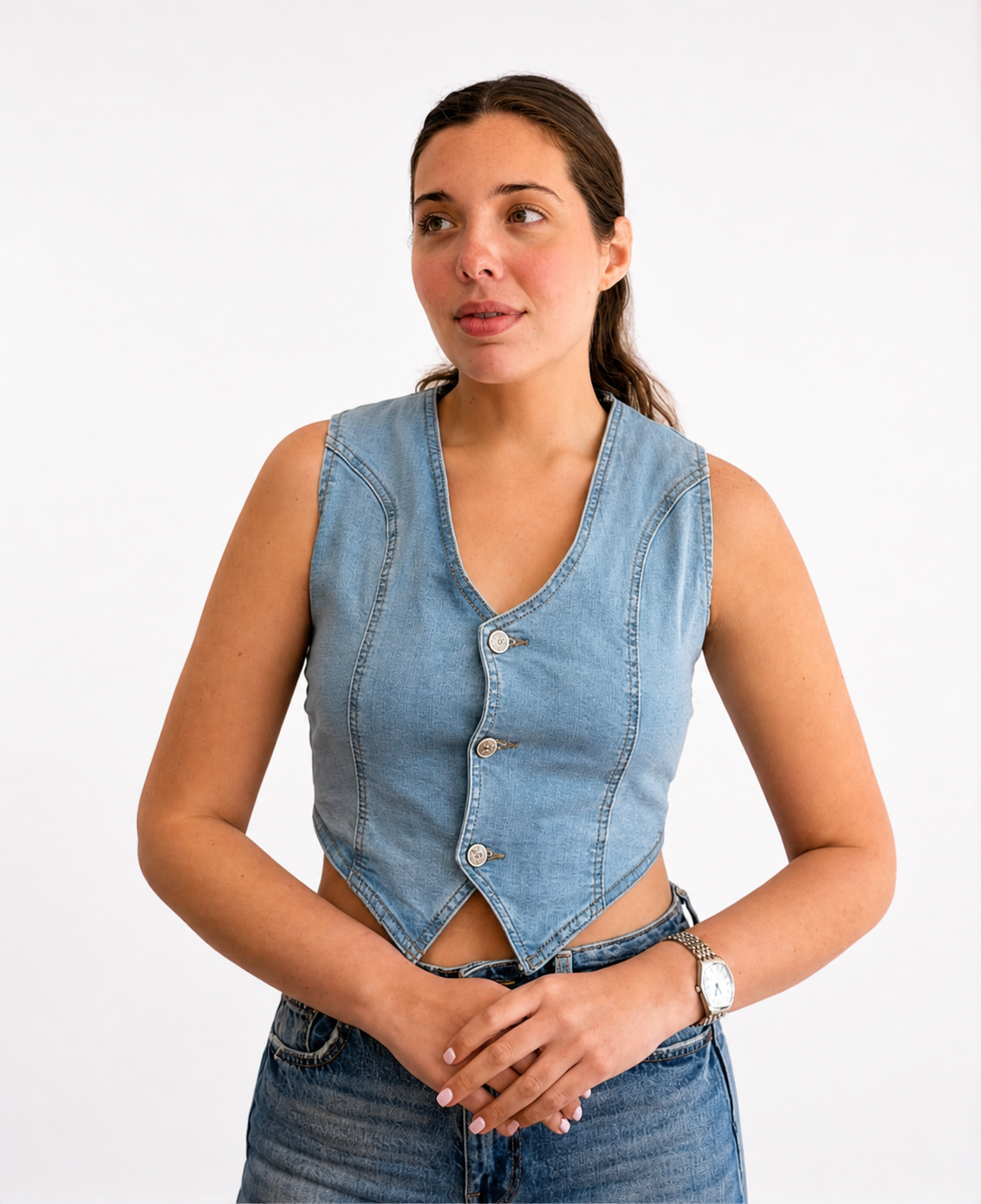 Denim Vest Top