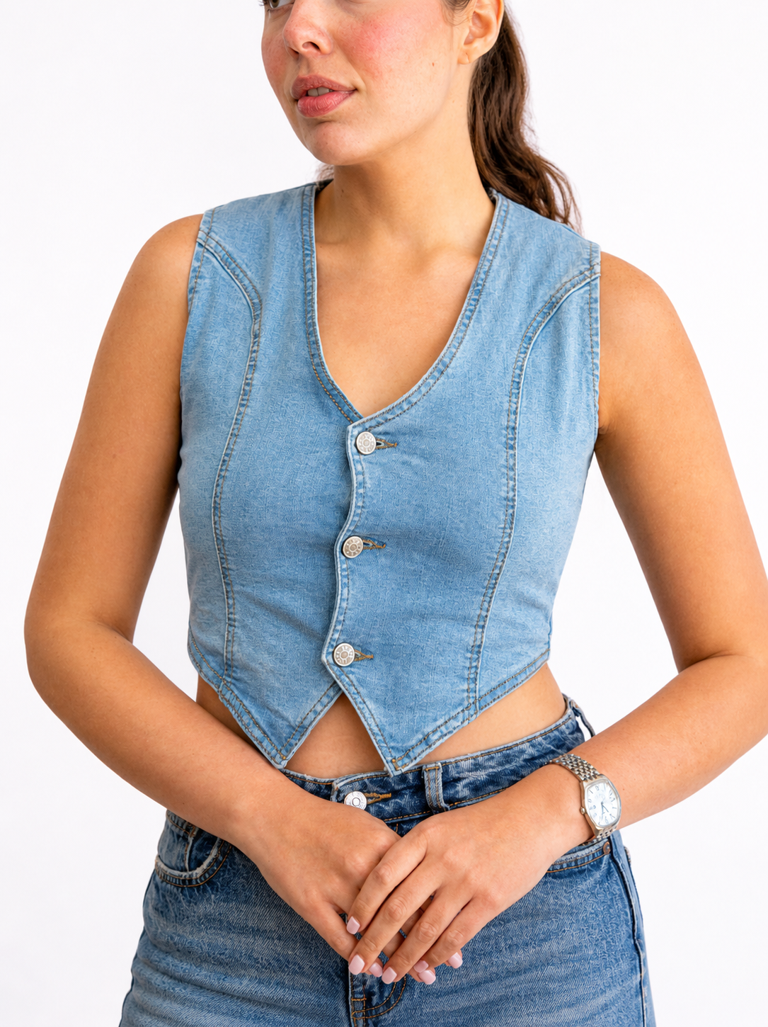 Denim Vest Top