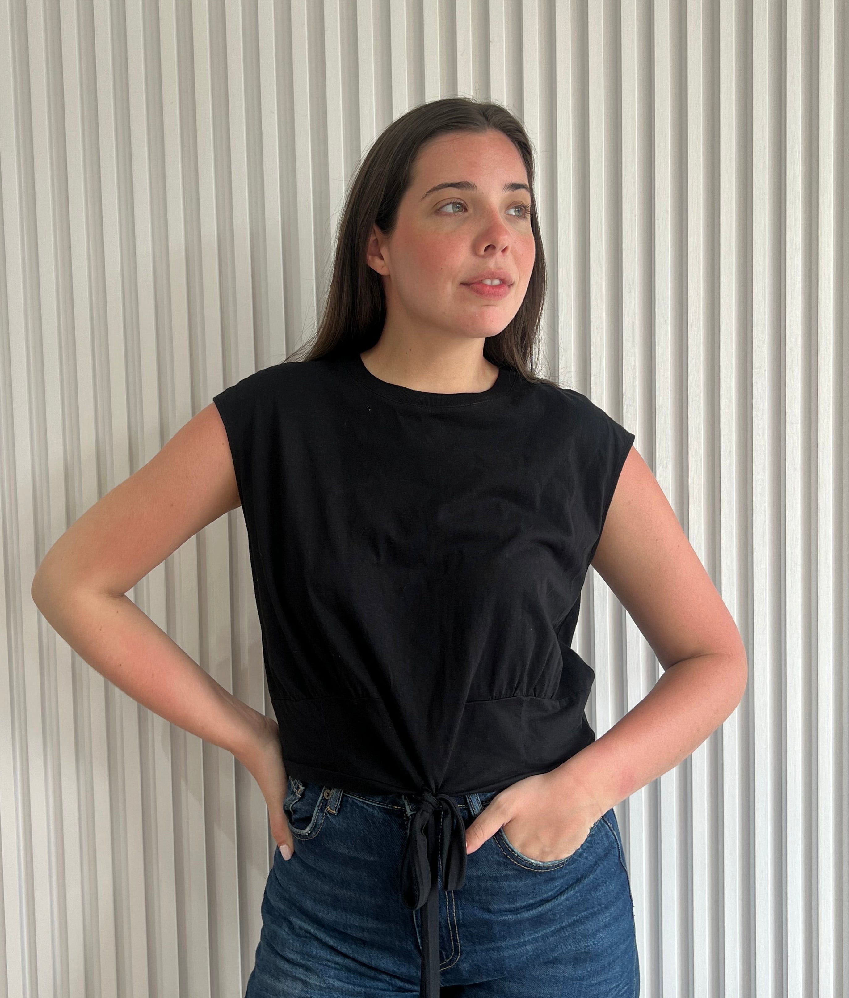 Tied Crop Muscle Tee
