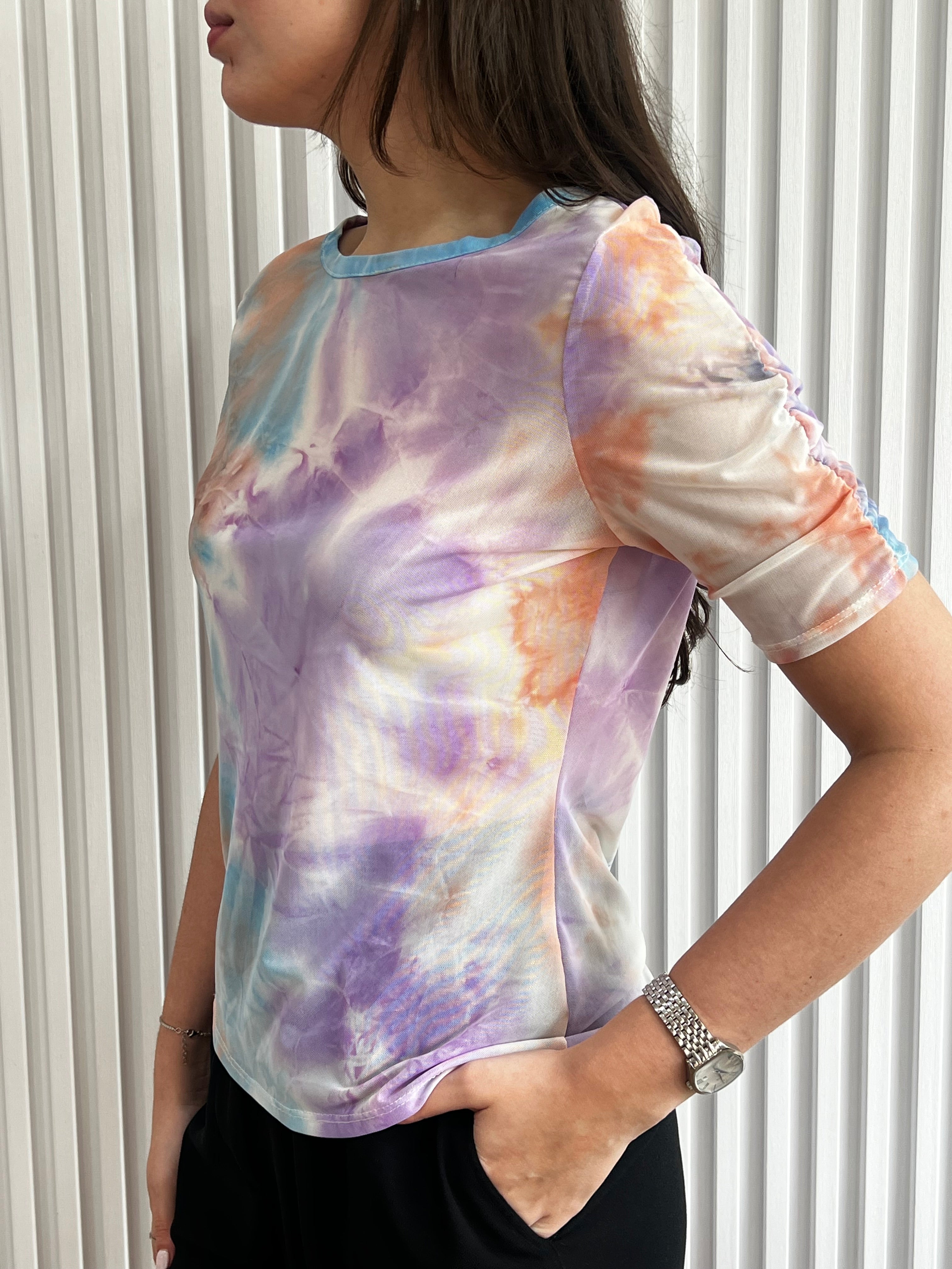 Tie-dye Mesh Top