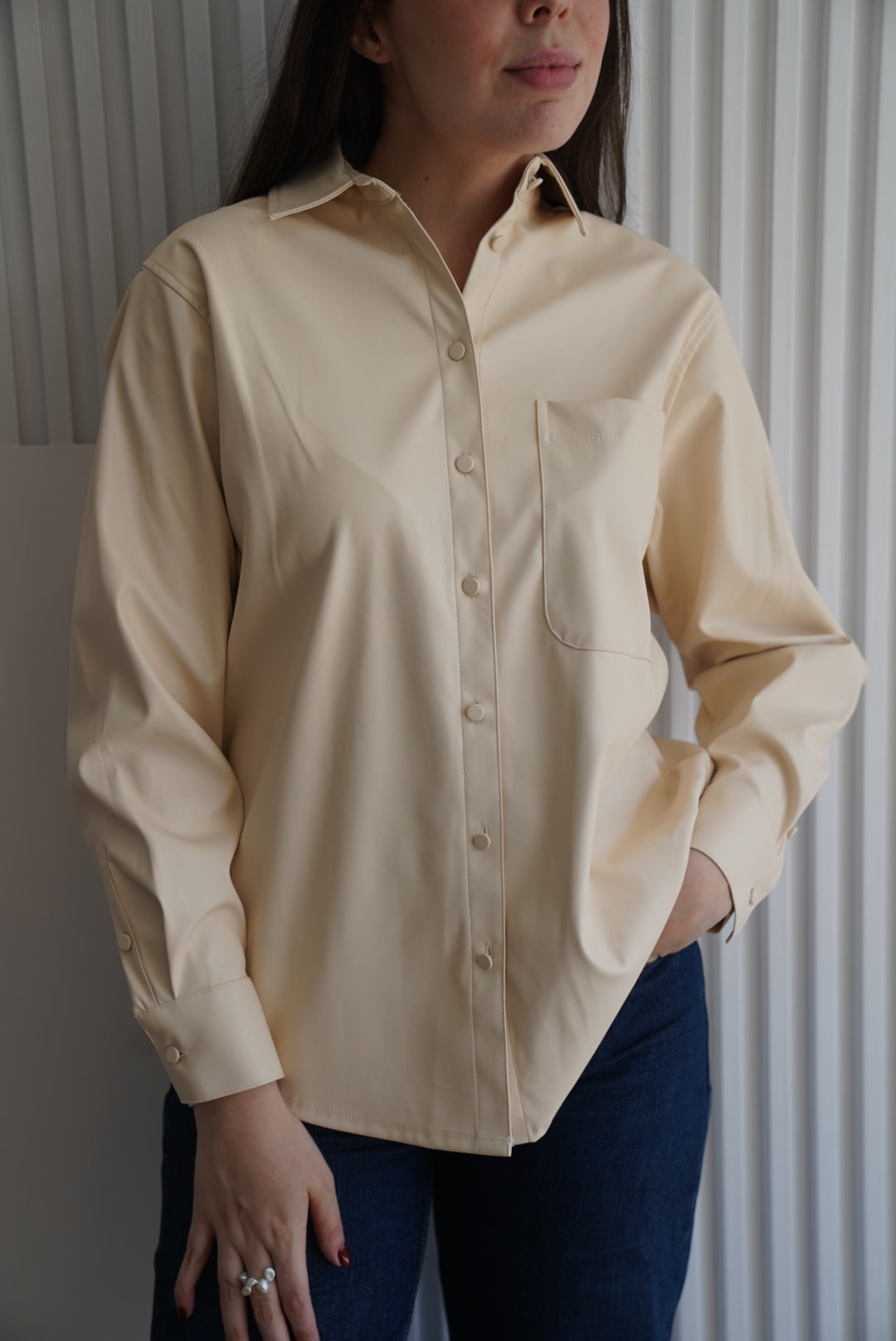 Long Sleeve Cream Shirt