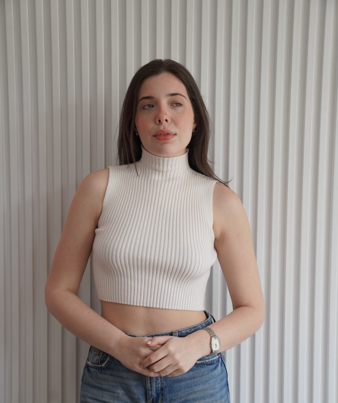 Mock Neck Crop Top
