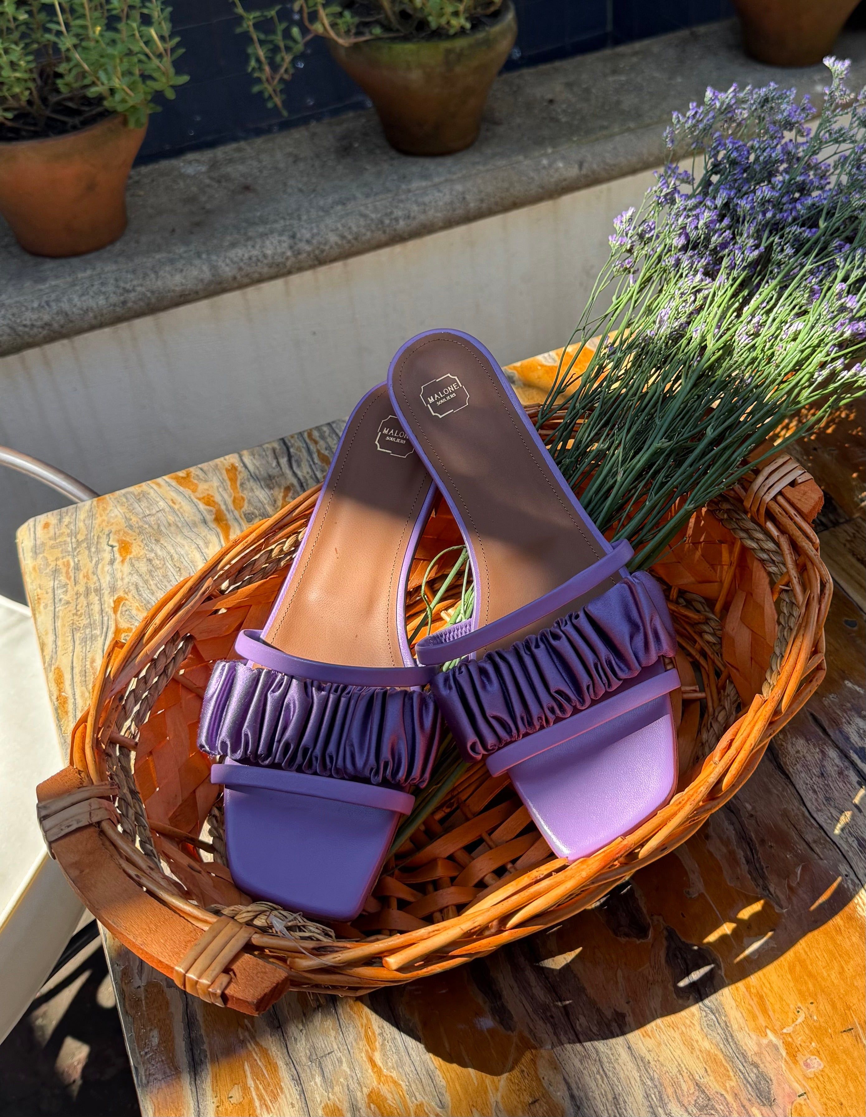 Satin Ruffled Sandals