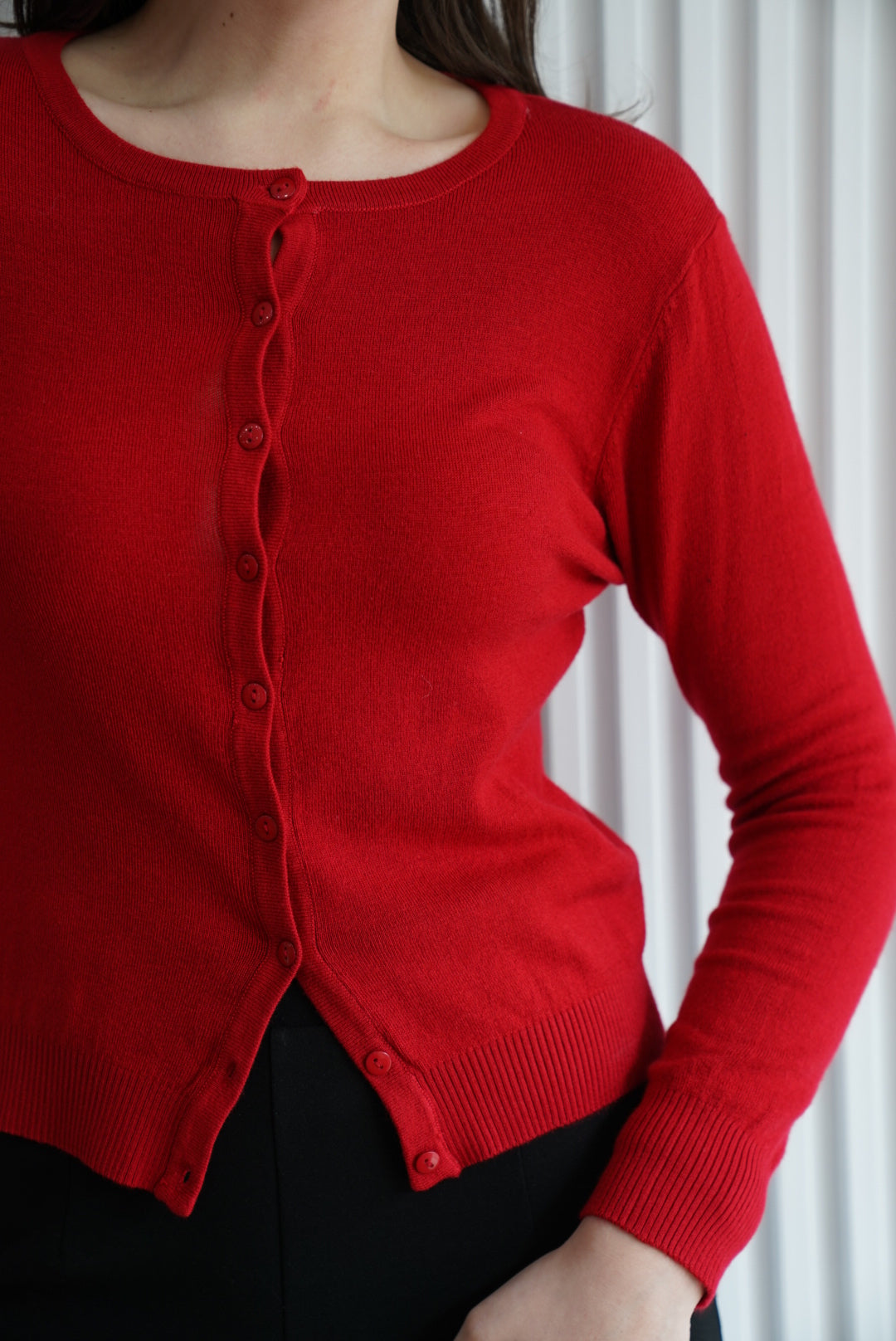 Crewneck Button-Down Cardigan