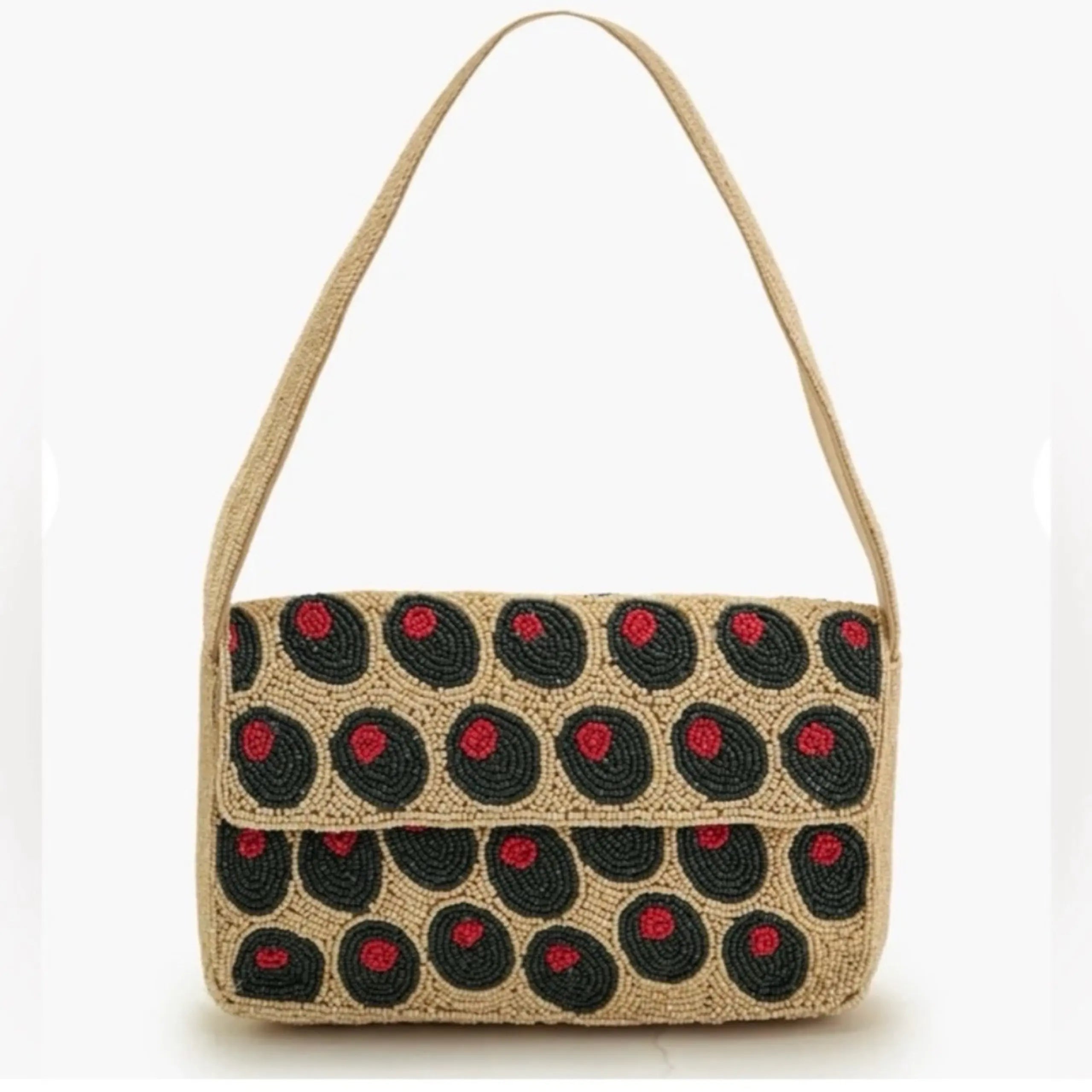 Beaded Olives Shoulder Bag