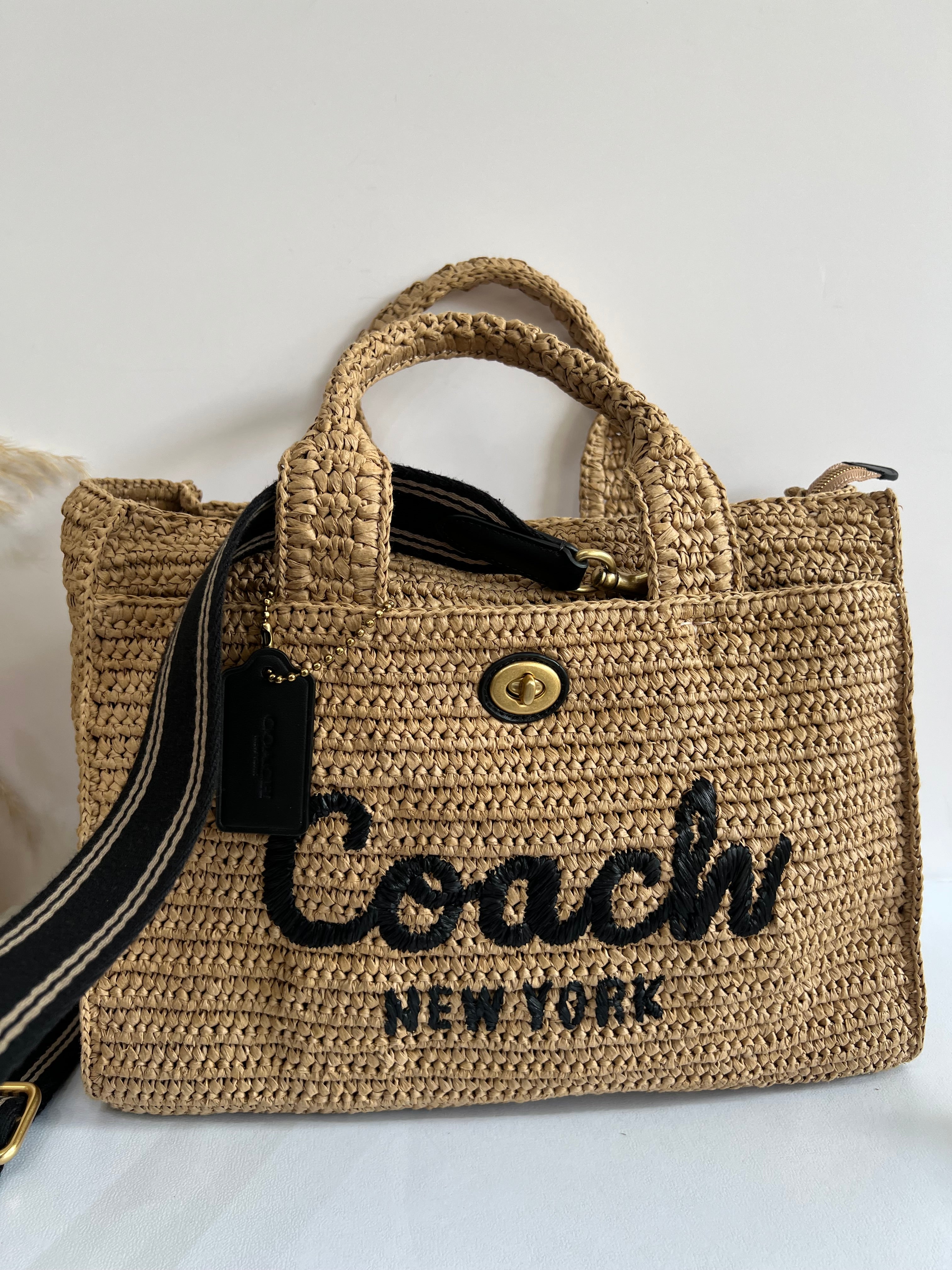 Straw Cargo Tote Bag