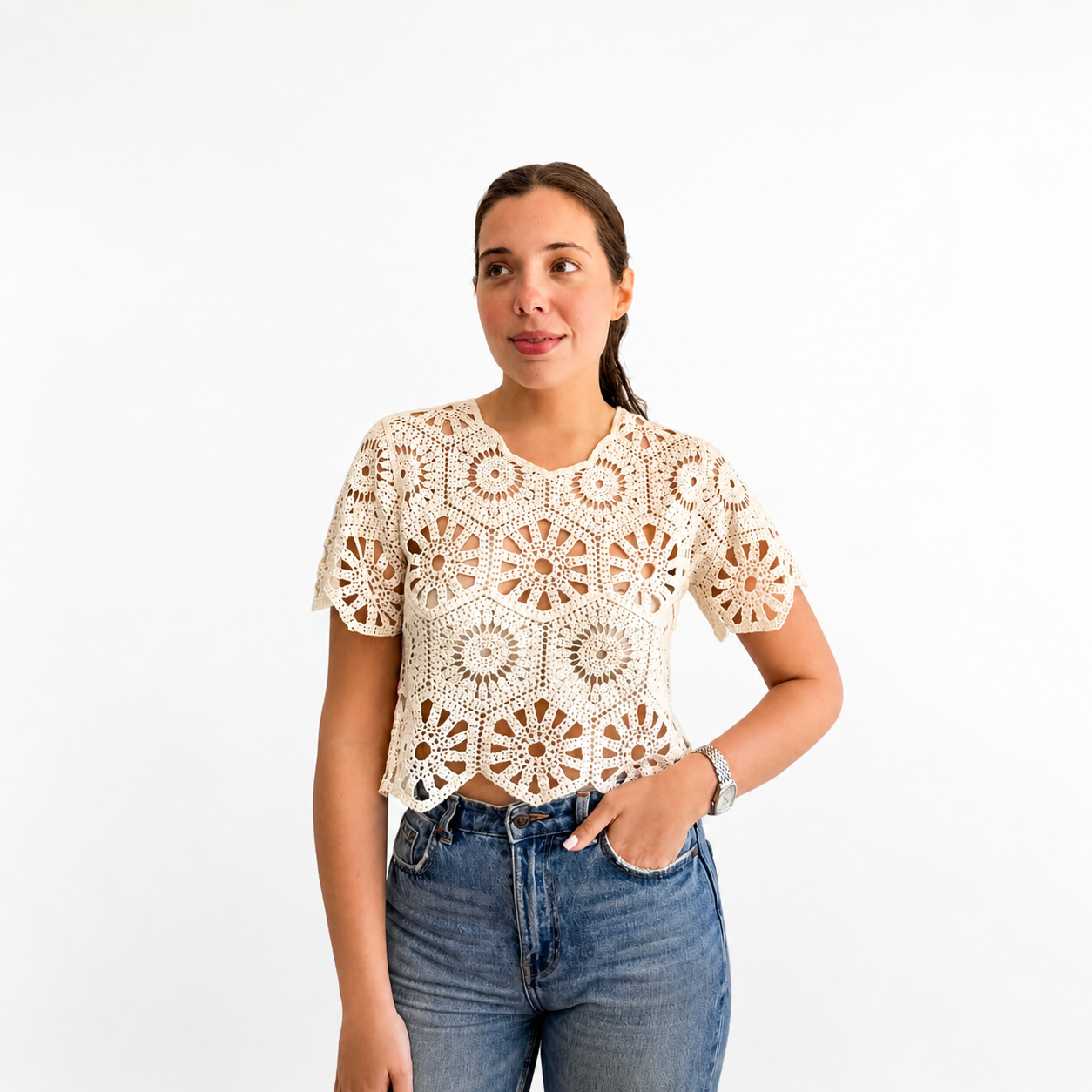 Crochet Knit Crop Top