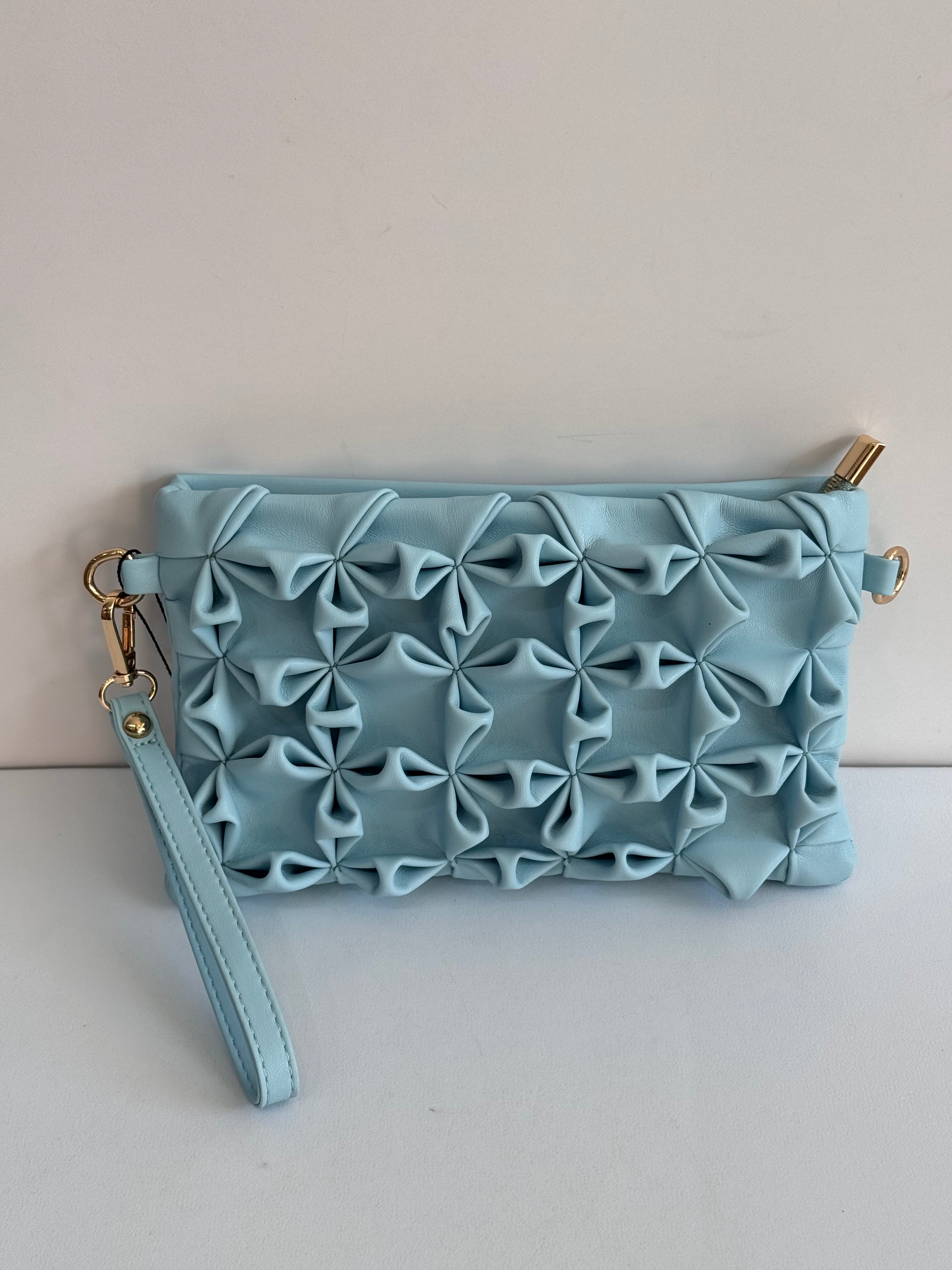 Ruched Wristlet Clutch Bag