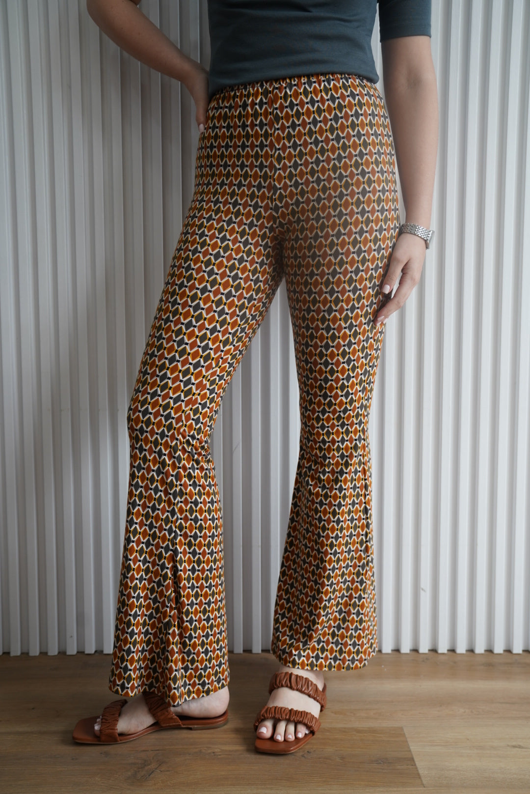 Printed Bootcut Trouser Pant