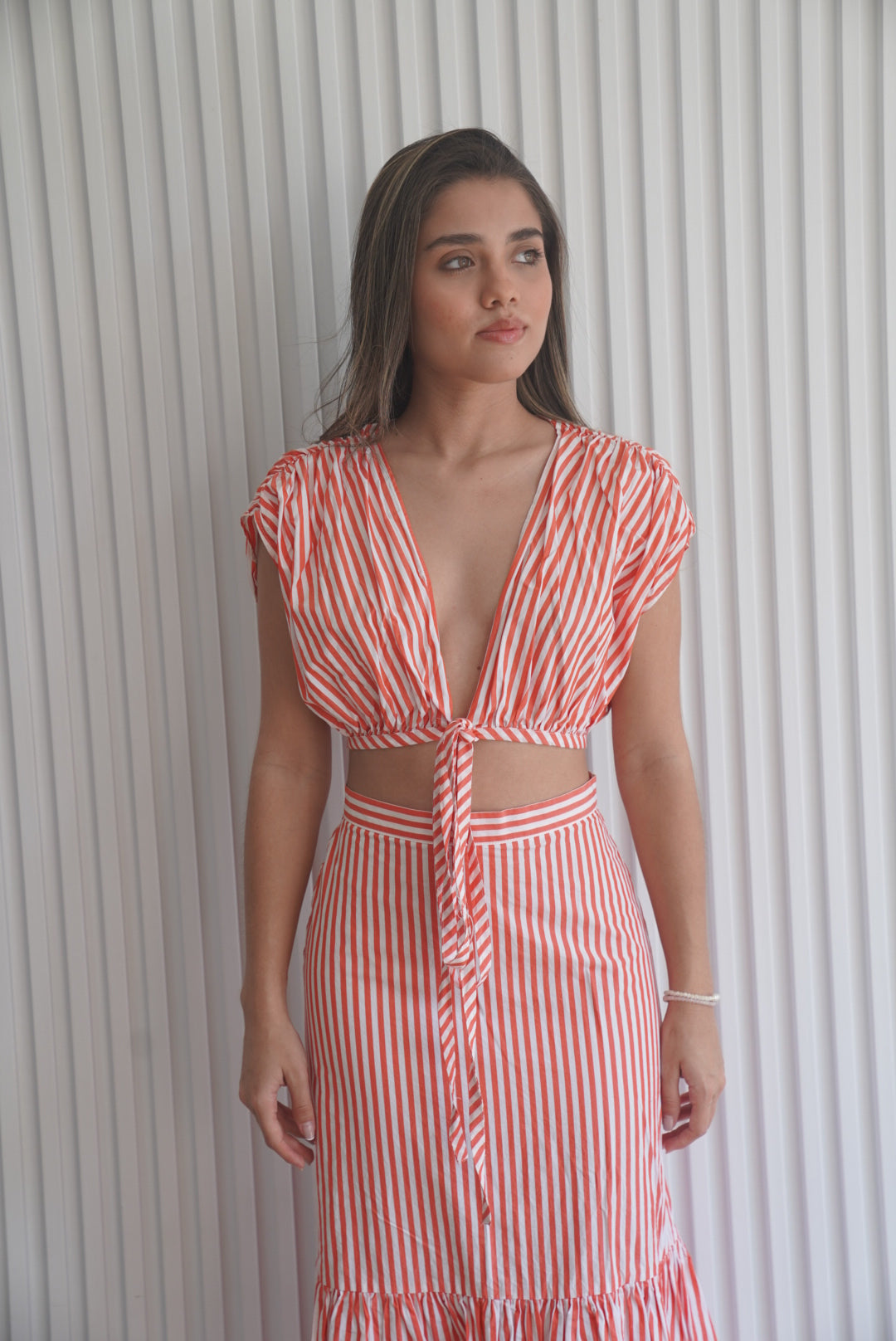 Stripe Top & Skirt Set