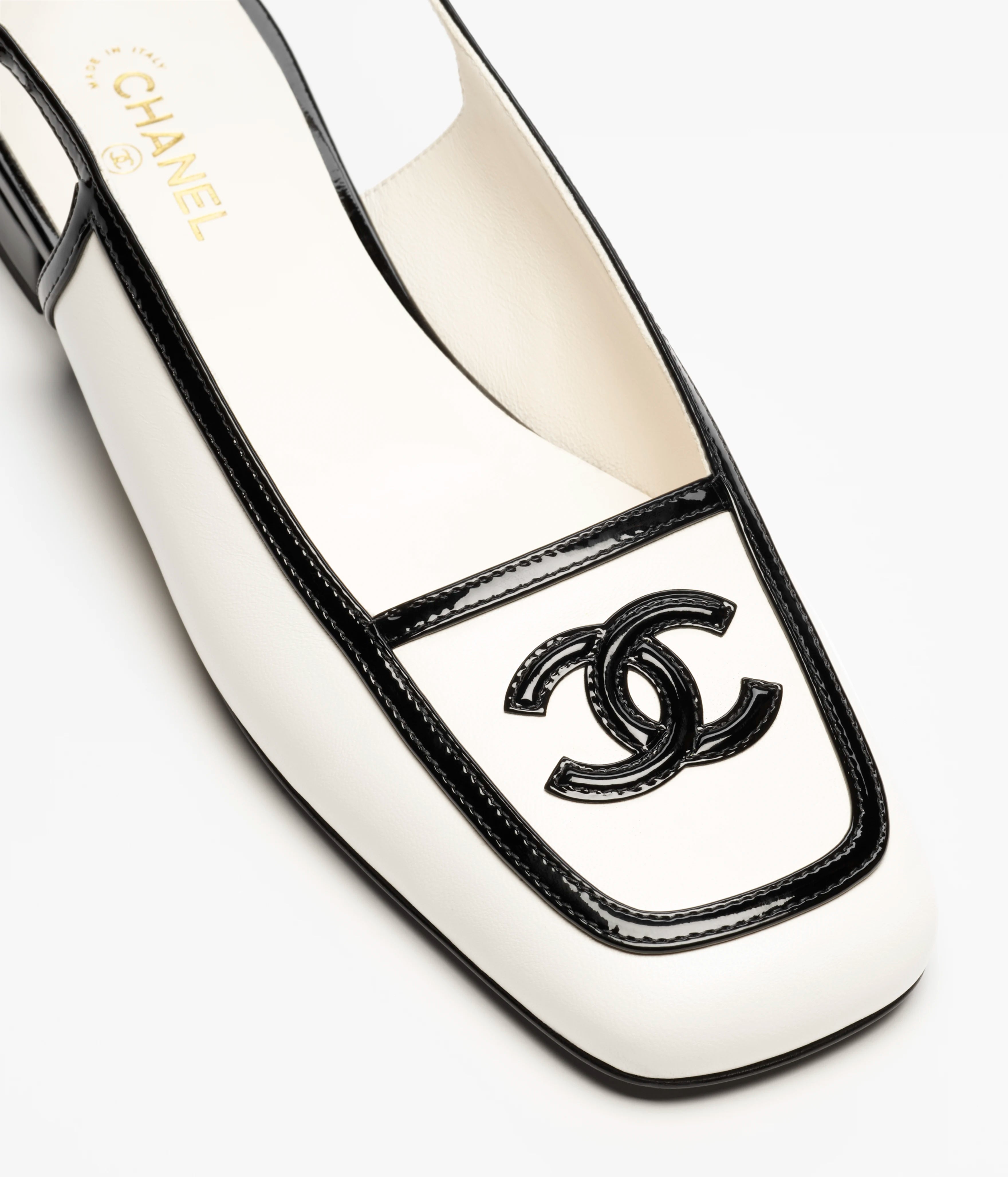 White & Black Slingbacks