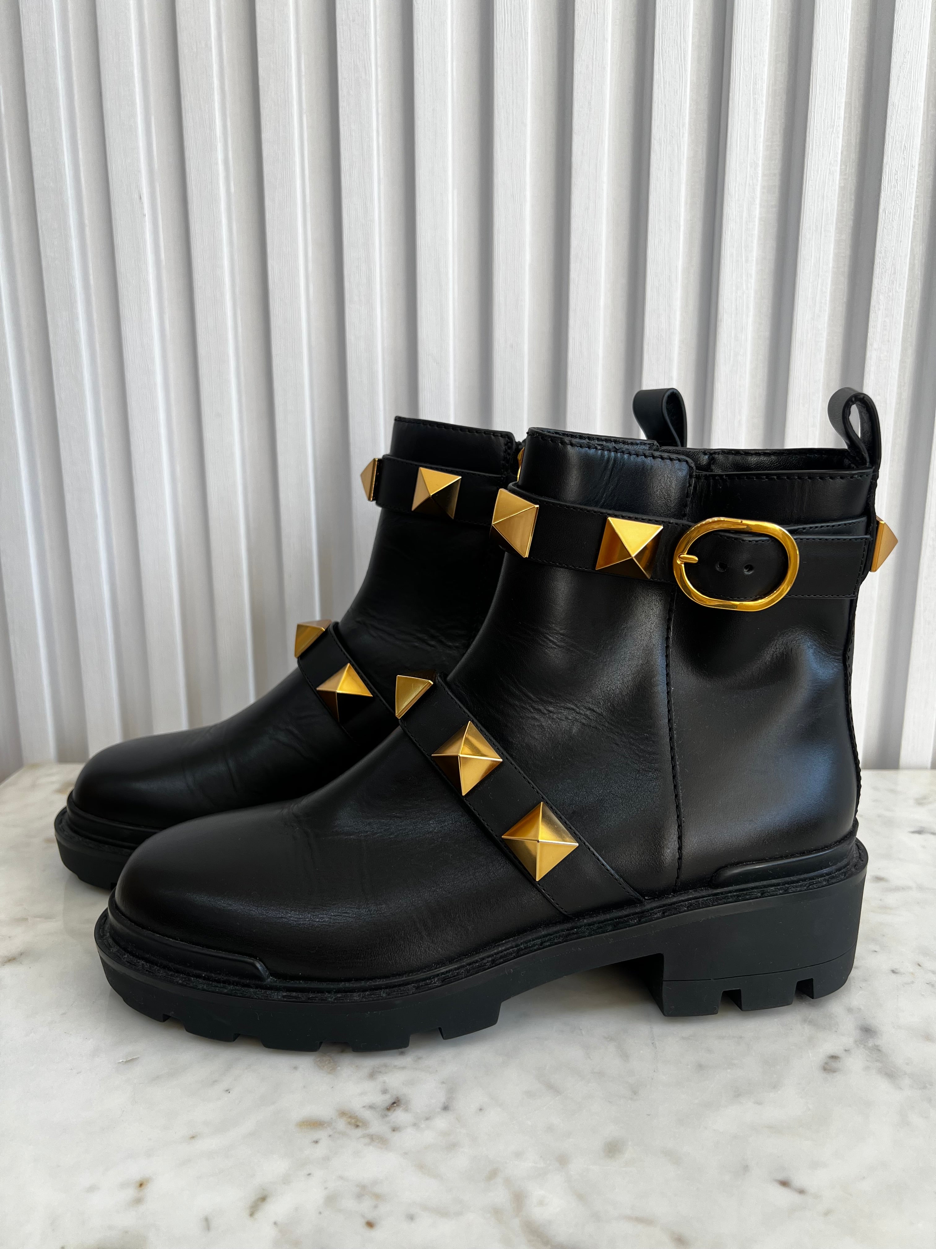 Roman Stud Combat Boots