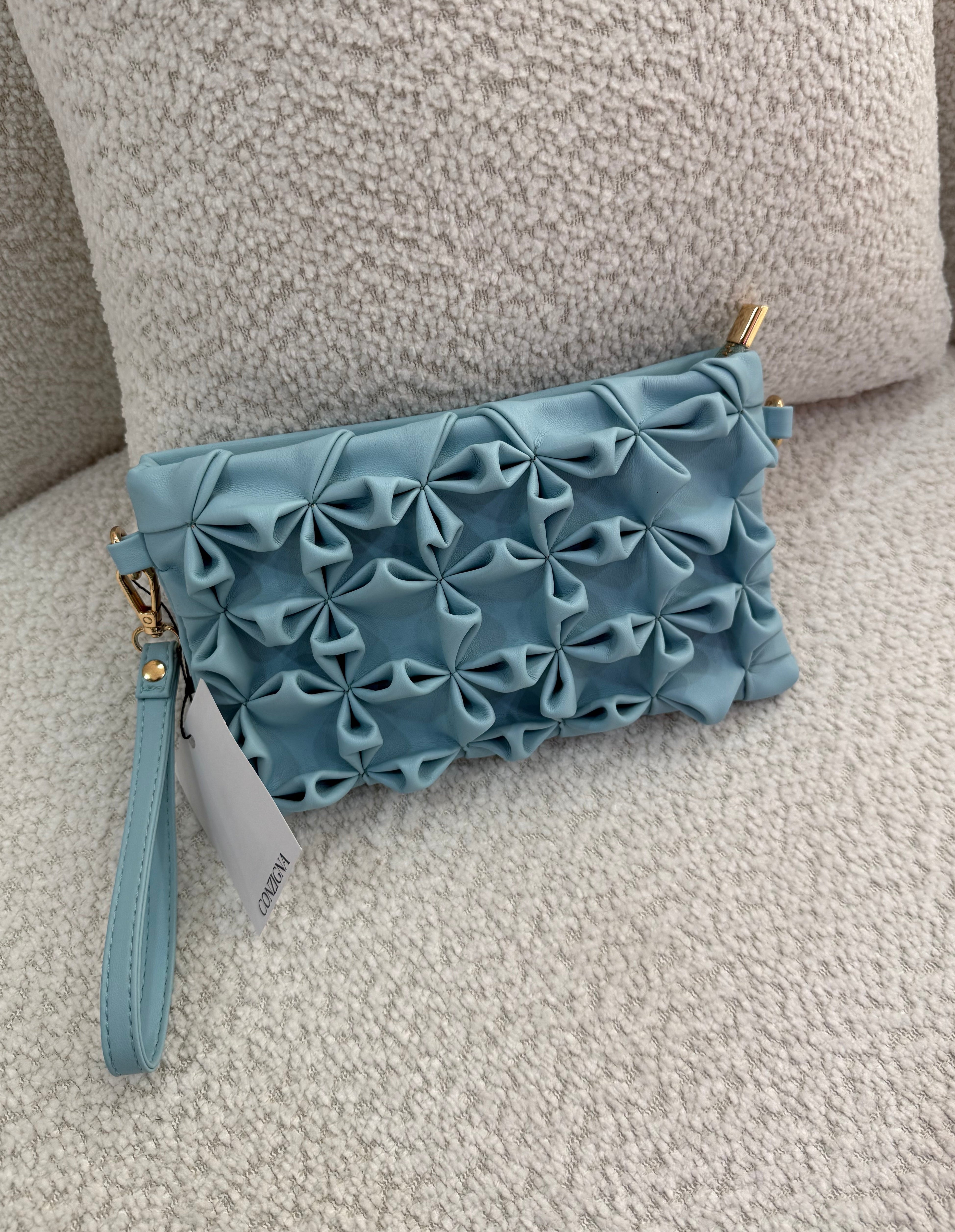 Ruched Wristlet Clutch Bag