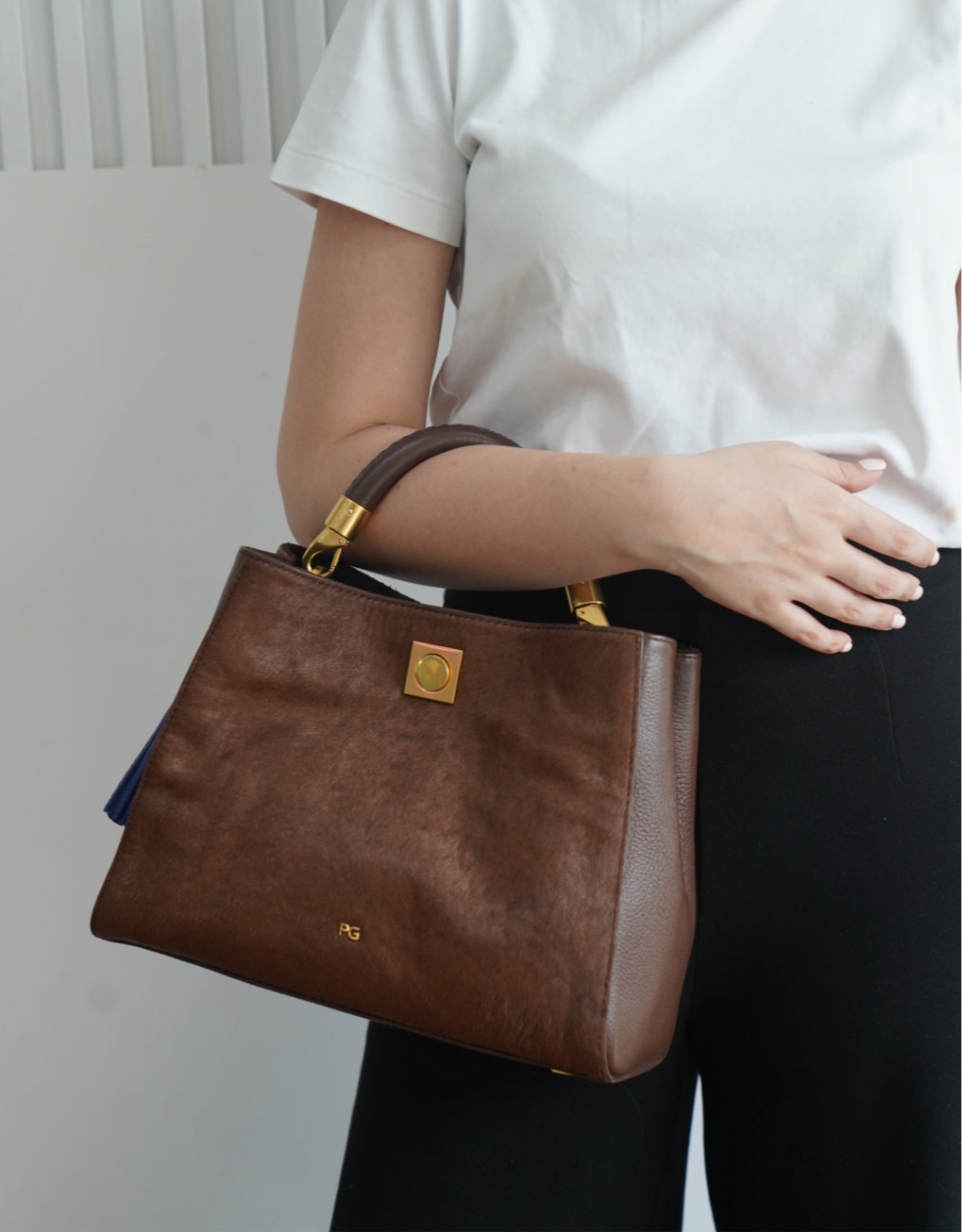 Faux Fur Toasted Almond Bag