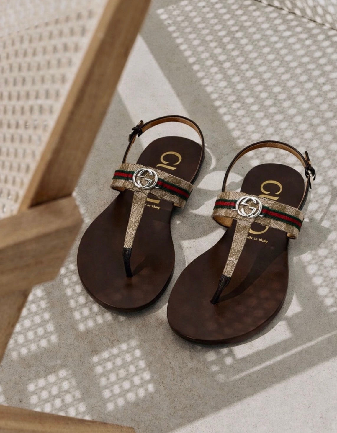 Interlocking G Slingback Thong Sandals