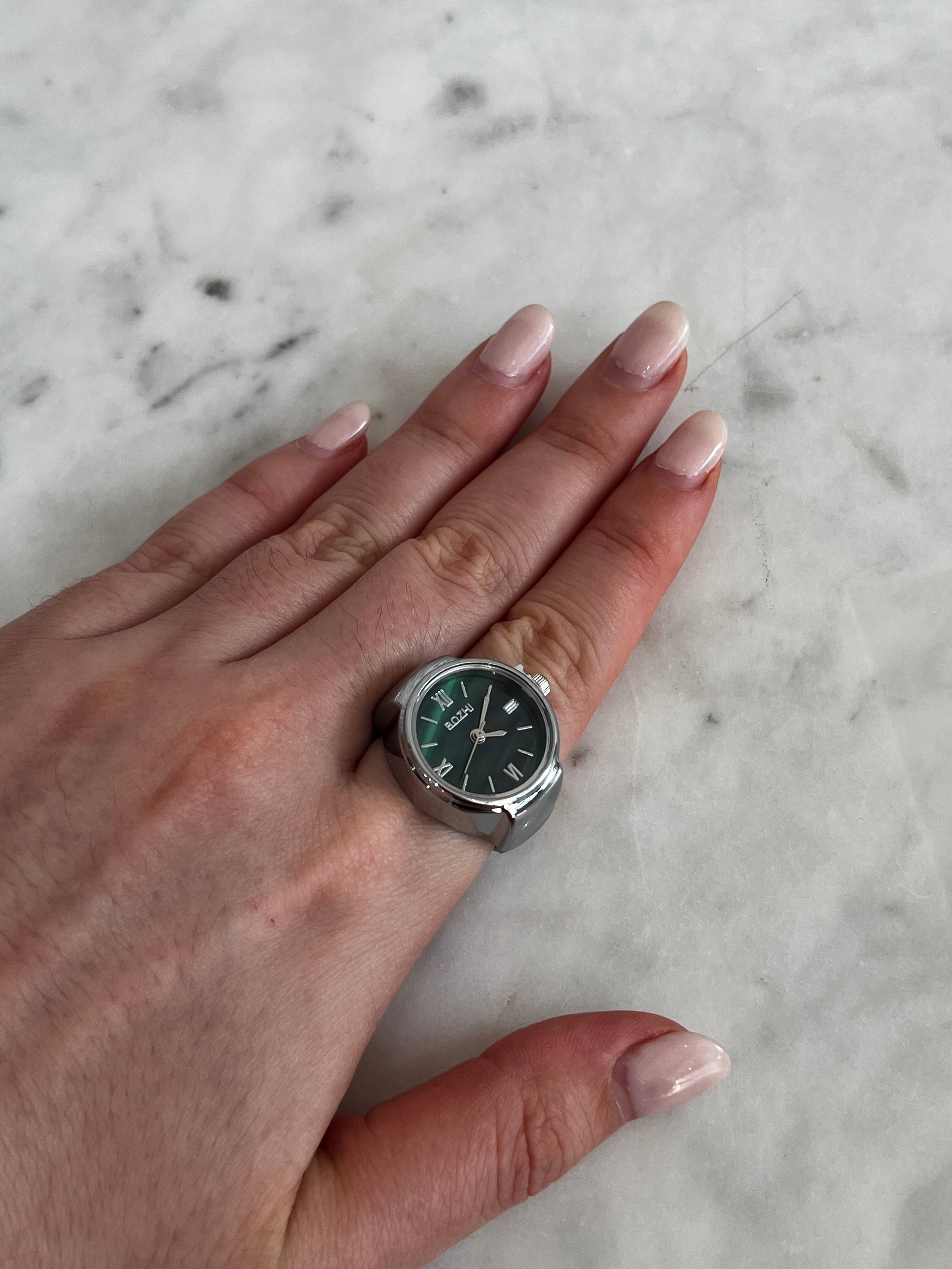 Green Face Ring Watch