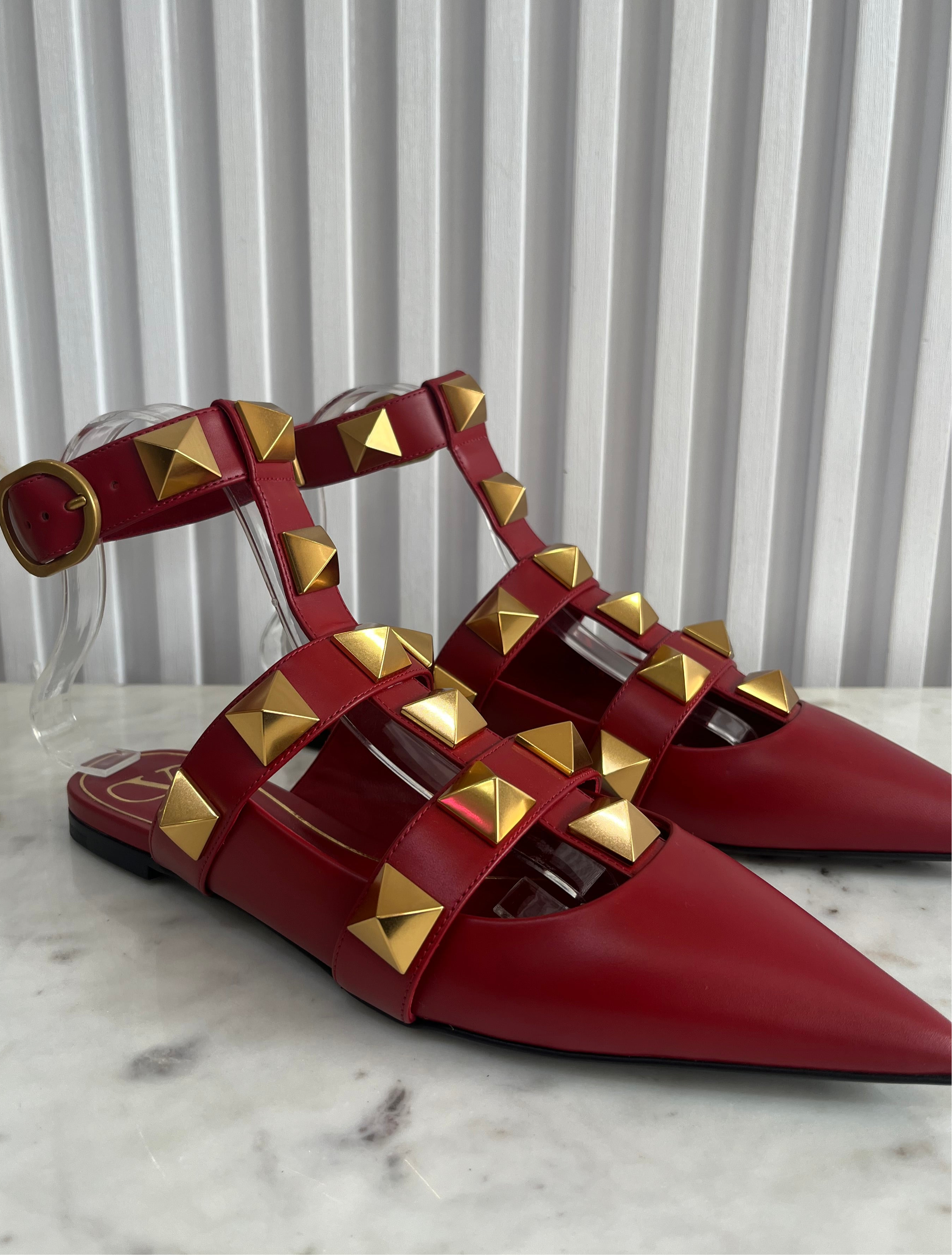 Roman Stud Ankle Mules